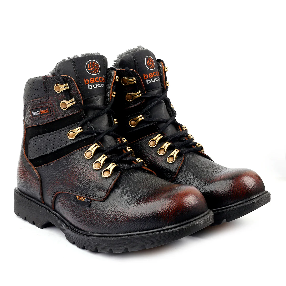 Bacca Bucci 6 Inches Steel Toe Cap Genuine Leather Boots with Fur - Image 9