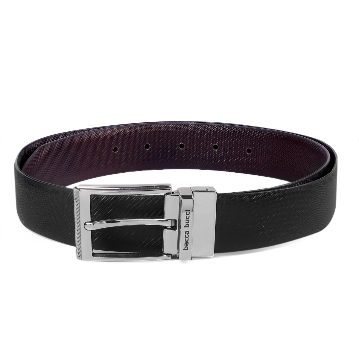 Bacca Bucci® Men's Automatic Reversible Classic Dress belt Italian Top Grain Genuine Leather with Auto rotating Buckle- Black & Brown - Image 4