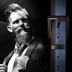Bacca Bucci dress Belt full Leather & Suede Belt with nickle free Buckle - Image 5
