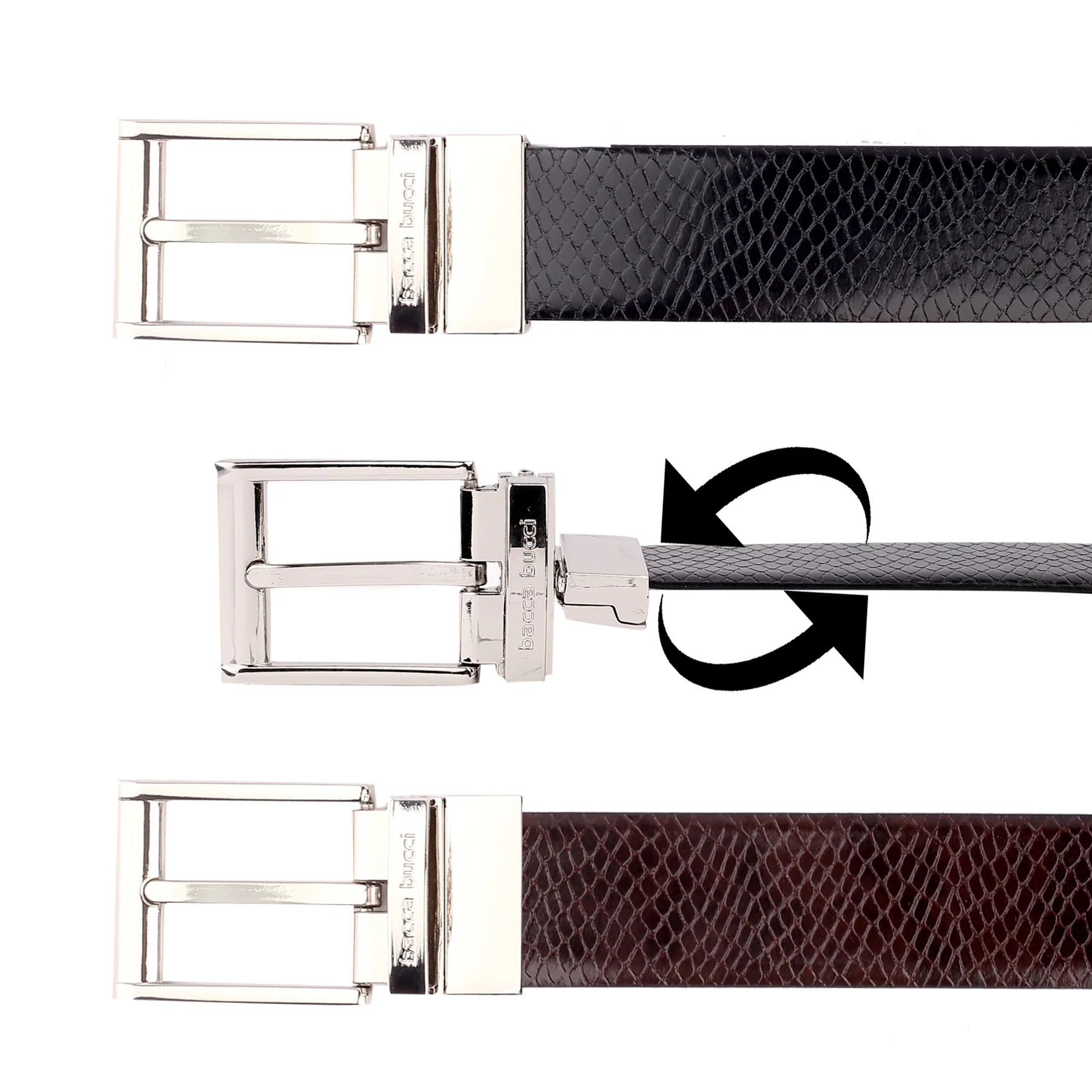 Bacca Bucci Auto reversible dress belt with Genuine Leather - Image 4