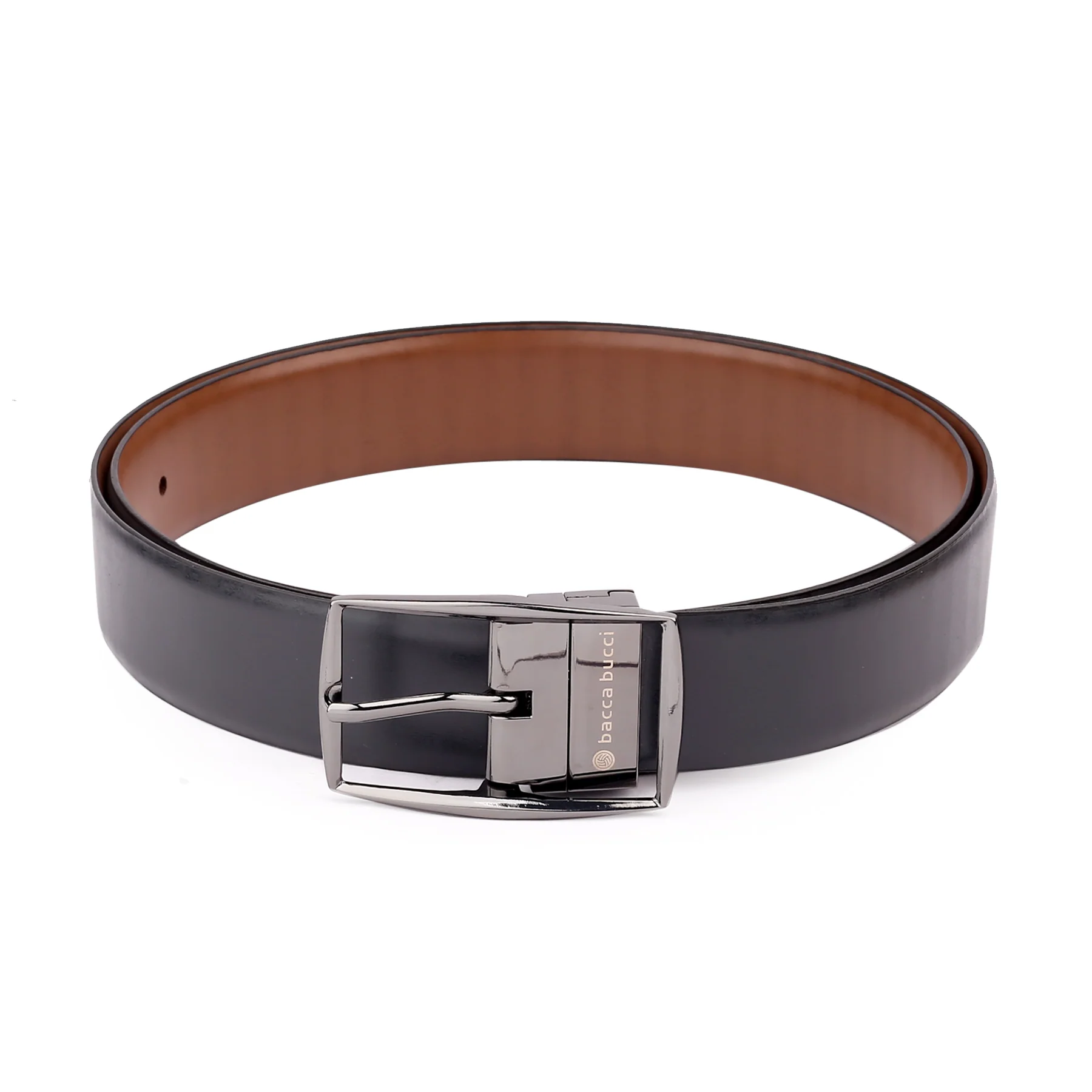 Bacca Bucci Reversible Genuine leather Classic Dress belt for Men-Black & Brown - Image 3
