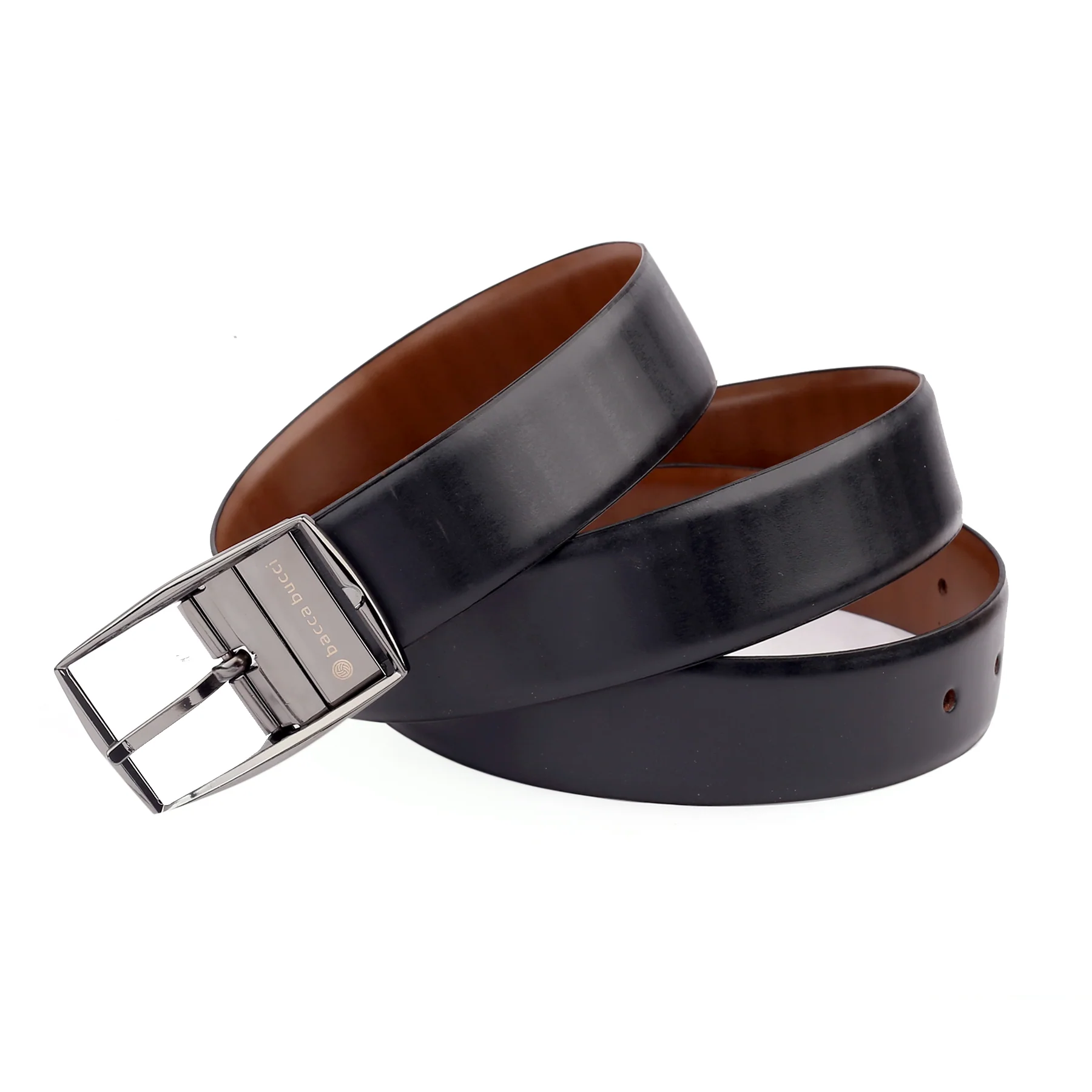 Bacca Bucci Reversible Genuine leather Classic Dress belt for Men-Black & Brown - Image 4