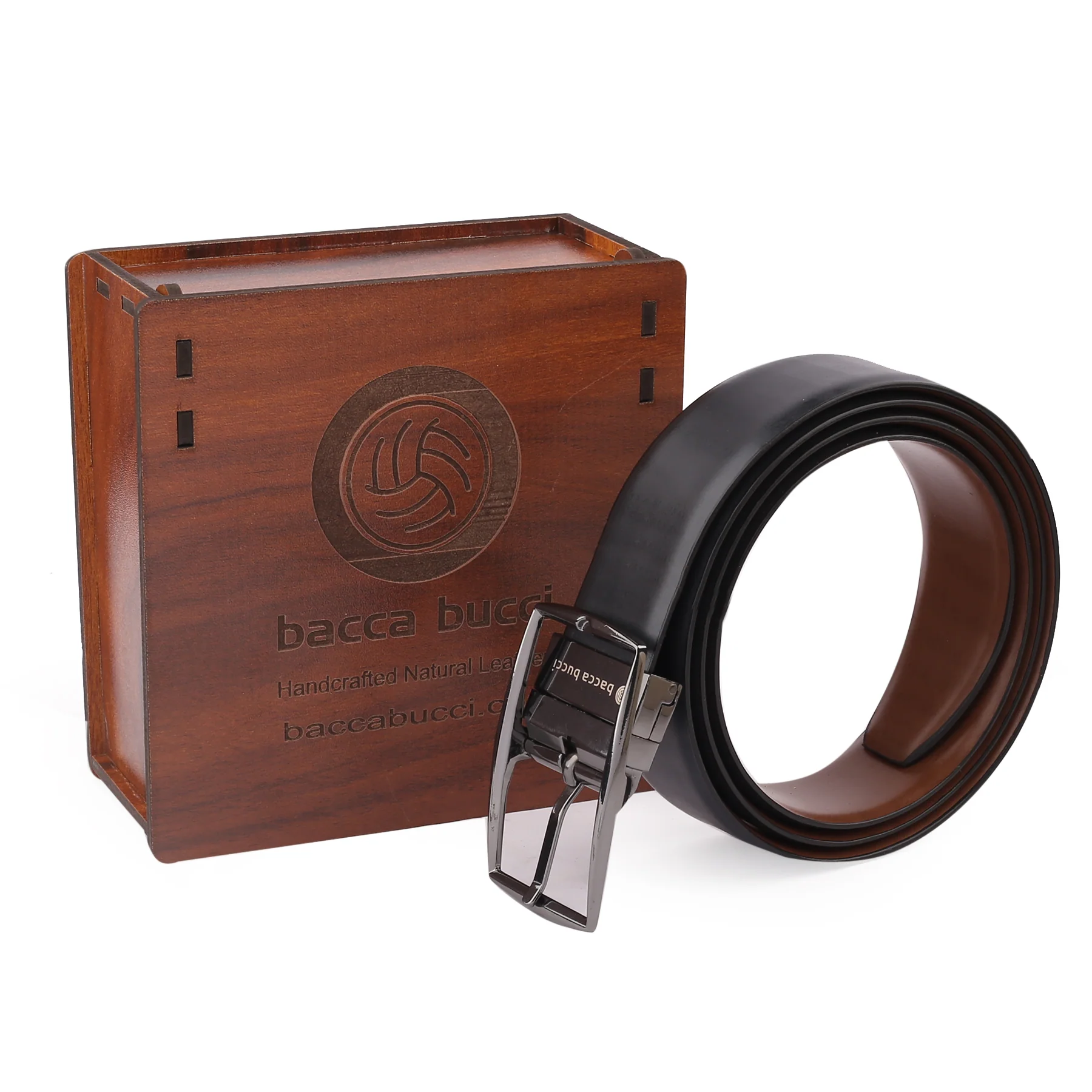 Bacca Bucci Reversible Genuine leather Classic Dress belt for Men-Black & Brown - Image 5