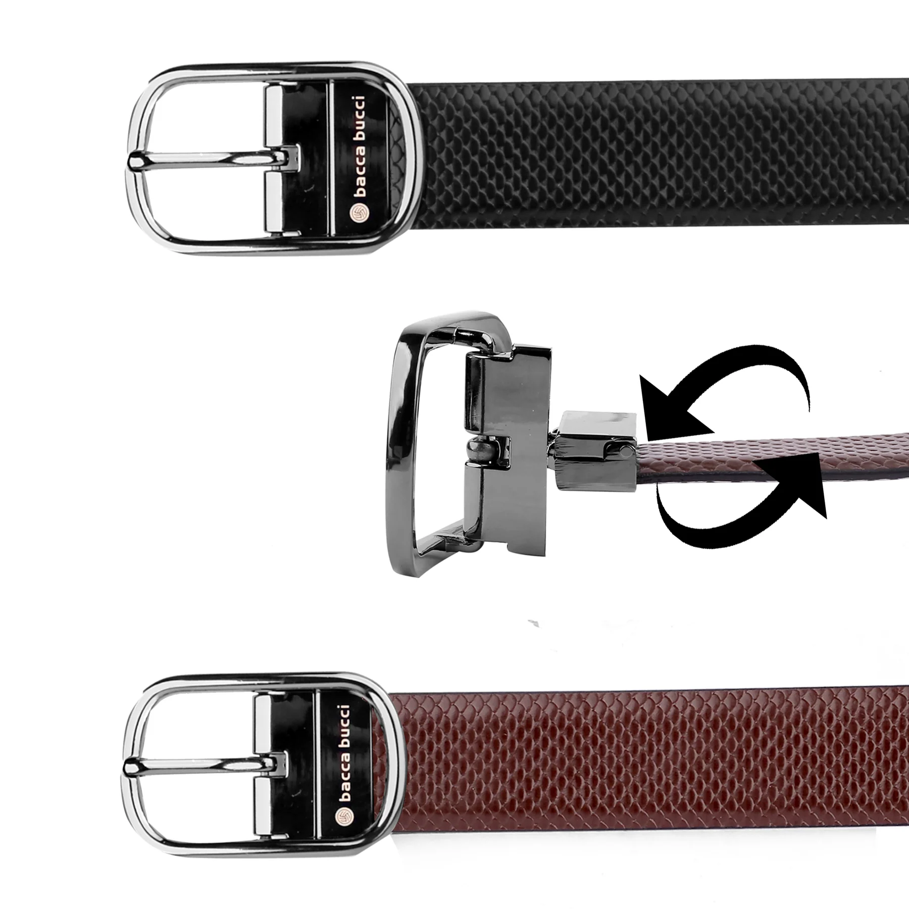 Bacca Bucci Auto reversible dress belt with Genuine Leather - Image 5