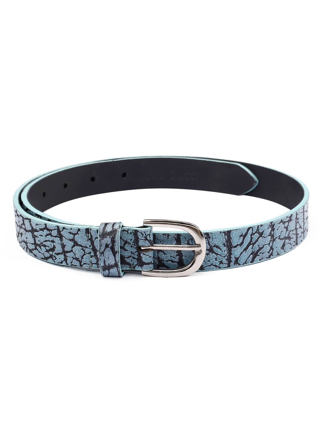 Bacca Bucci Azure Serpentine 22mm Textured Fashion Belt for Women, Genuine Leather - Image 5