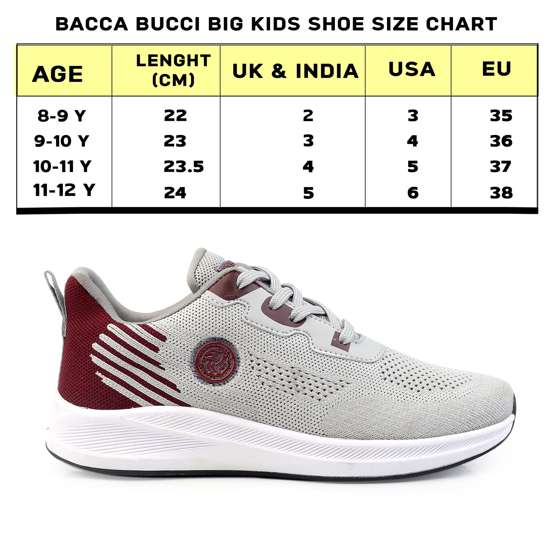 Bacca Bucci Boys or Girls Essential Knit Running Sports Shoe (Age: 8 year to 12 years) - Image 12
