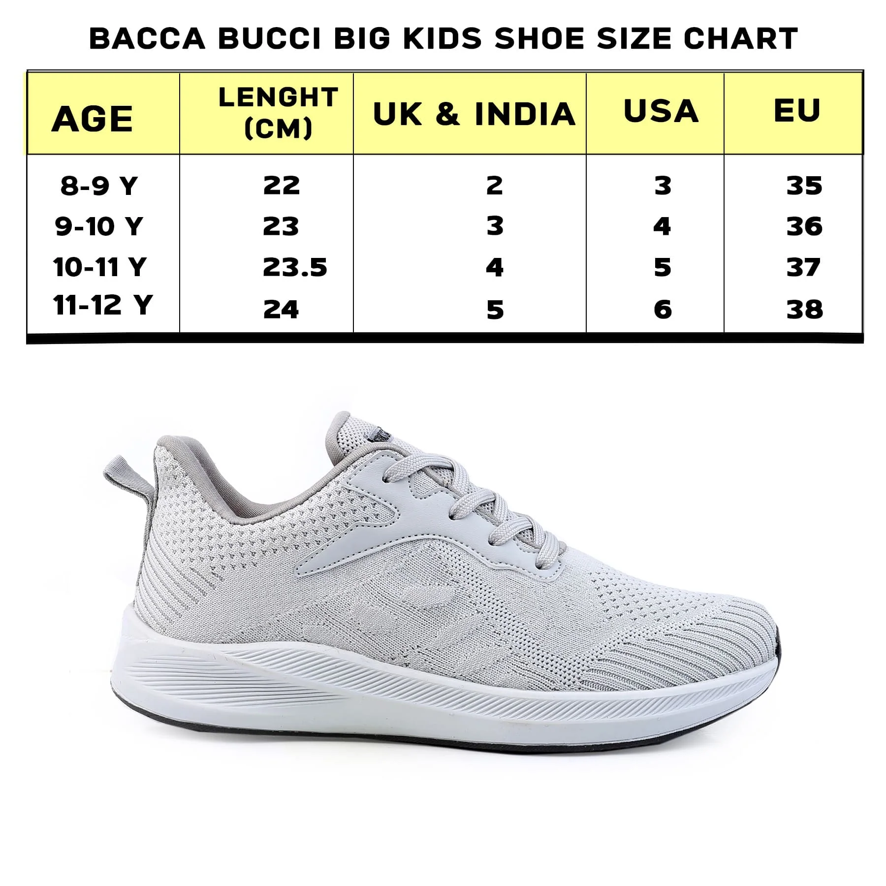 Bacca Bucci Boys or Girls Essential Knit Running Sports Shoe (Age: 8 year to 12 years) - Image 19
