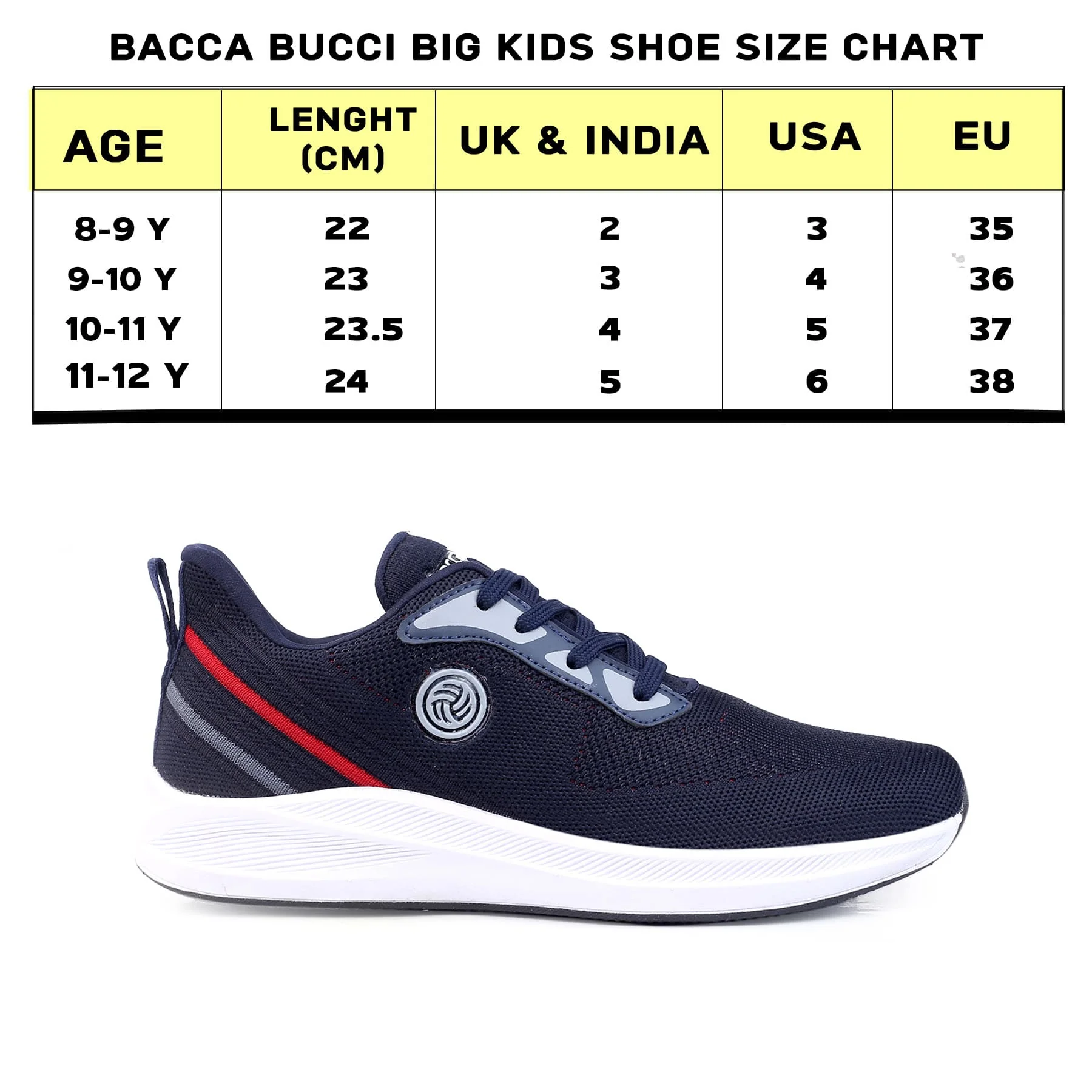 Bacca Bucci Boys or Girls Essential Knit Running Sports Shoe (Age: 8 year to 12 years) - Image 11