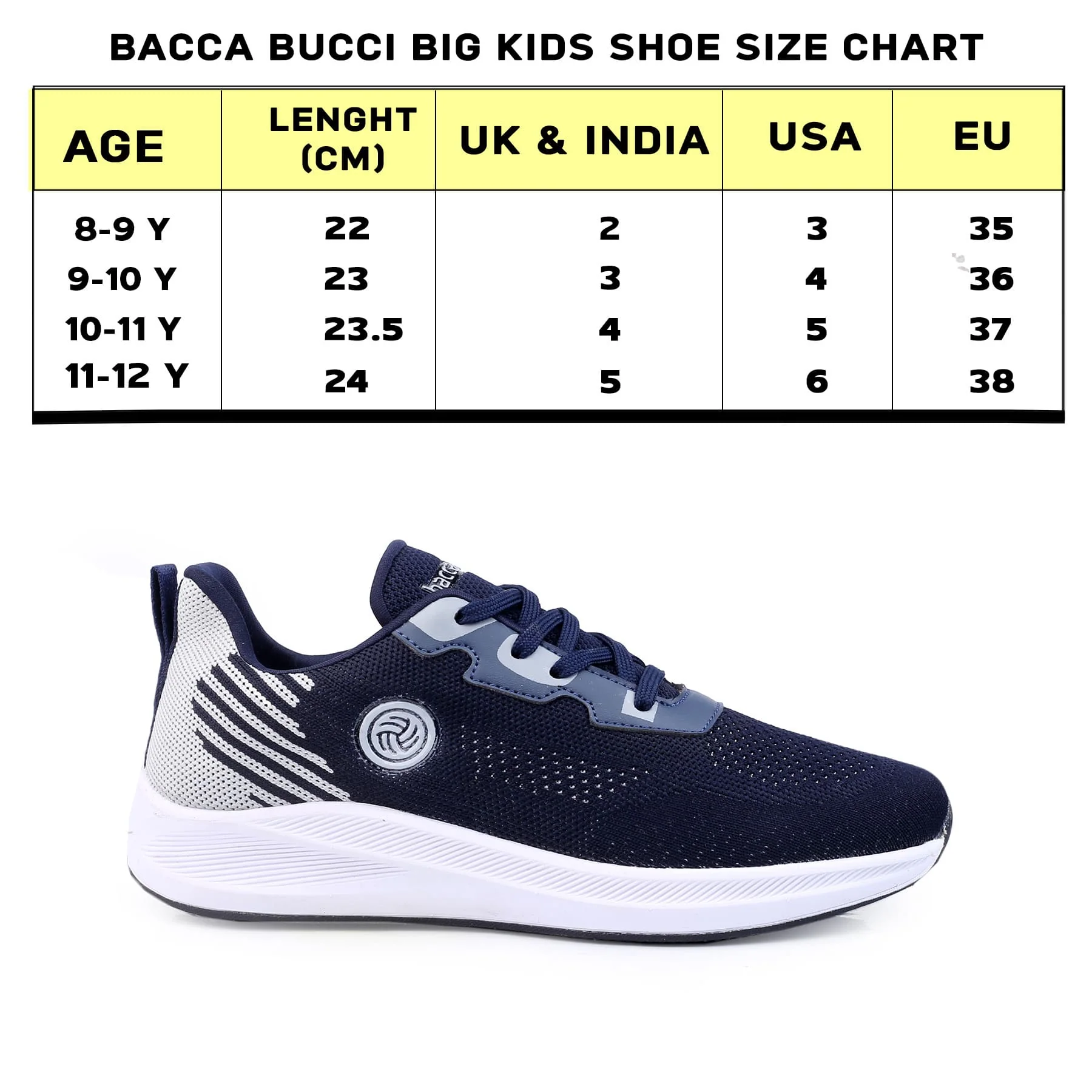Bacca Bucci Boys or Girls Essential Knit Running Sports Shoe (Age: 8 year to 12 years) - Image 11