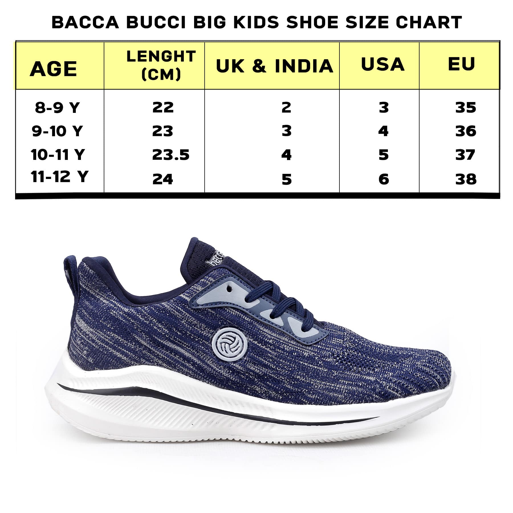 Bacca Bucci Boys or Girls Essential Knit Running Sports Shoe (Age: 8 year to 12 years) - Image 7