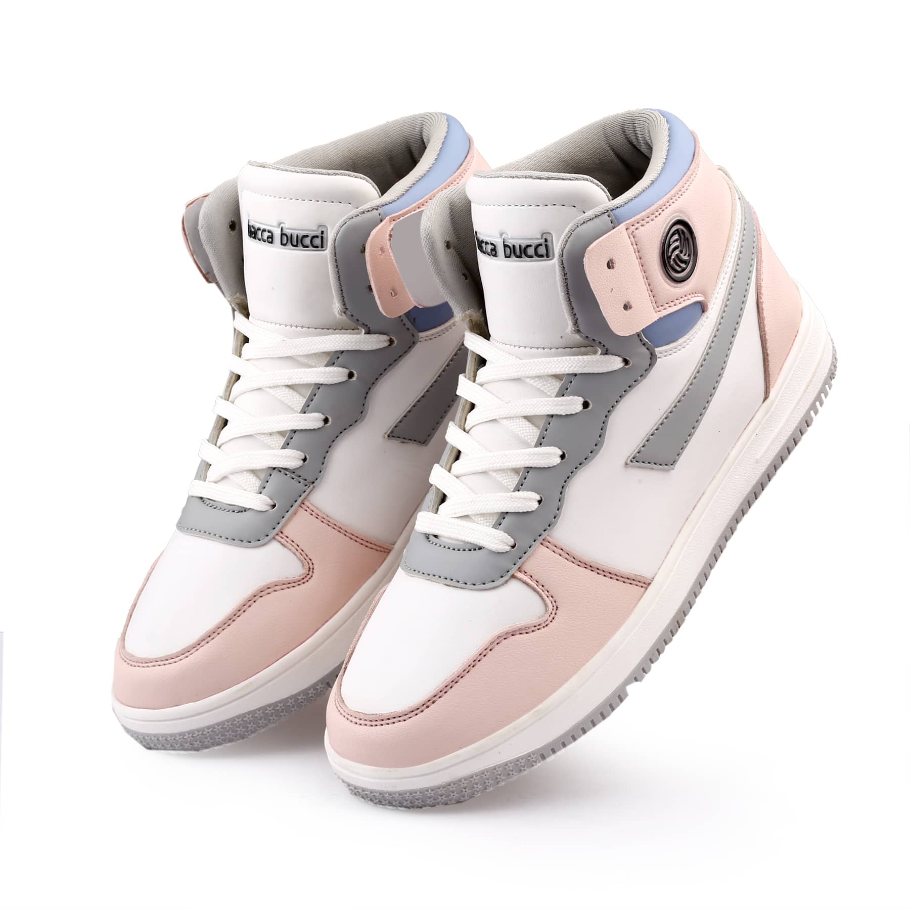 Bacca Bucci Femme High-Top Harmony Sneakers—Elegant Pastel Blue and Pink Women's Lace-Ups - Image 11