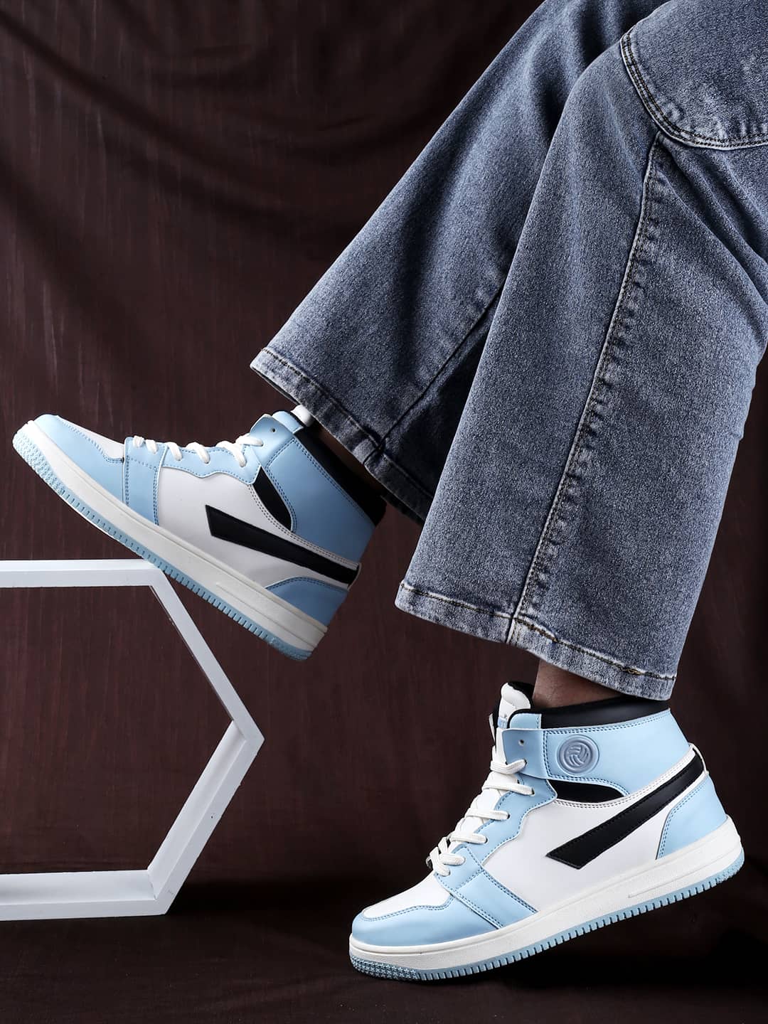 Bacca Bucci Femme High-Top Harmony Sneakers—Elegant Pastel Blue and Pink Women's Lace-Ups - Image 2
