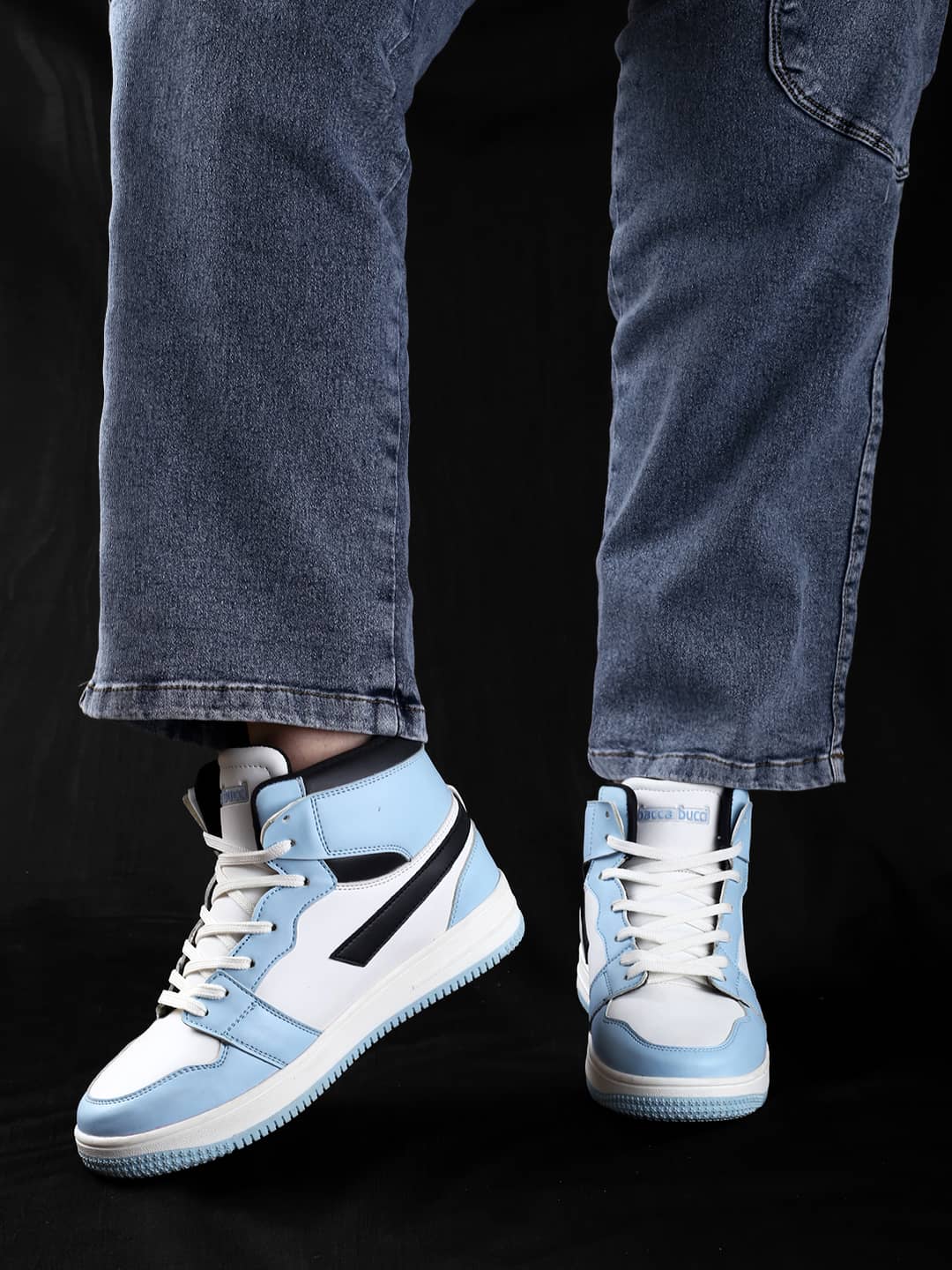 Bacca Bucci Femme High-Top Harmony Sneakers—Elegant Pastel Blue and Pink Women's Lace-Ups - Image 3