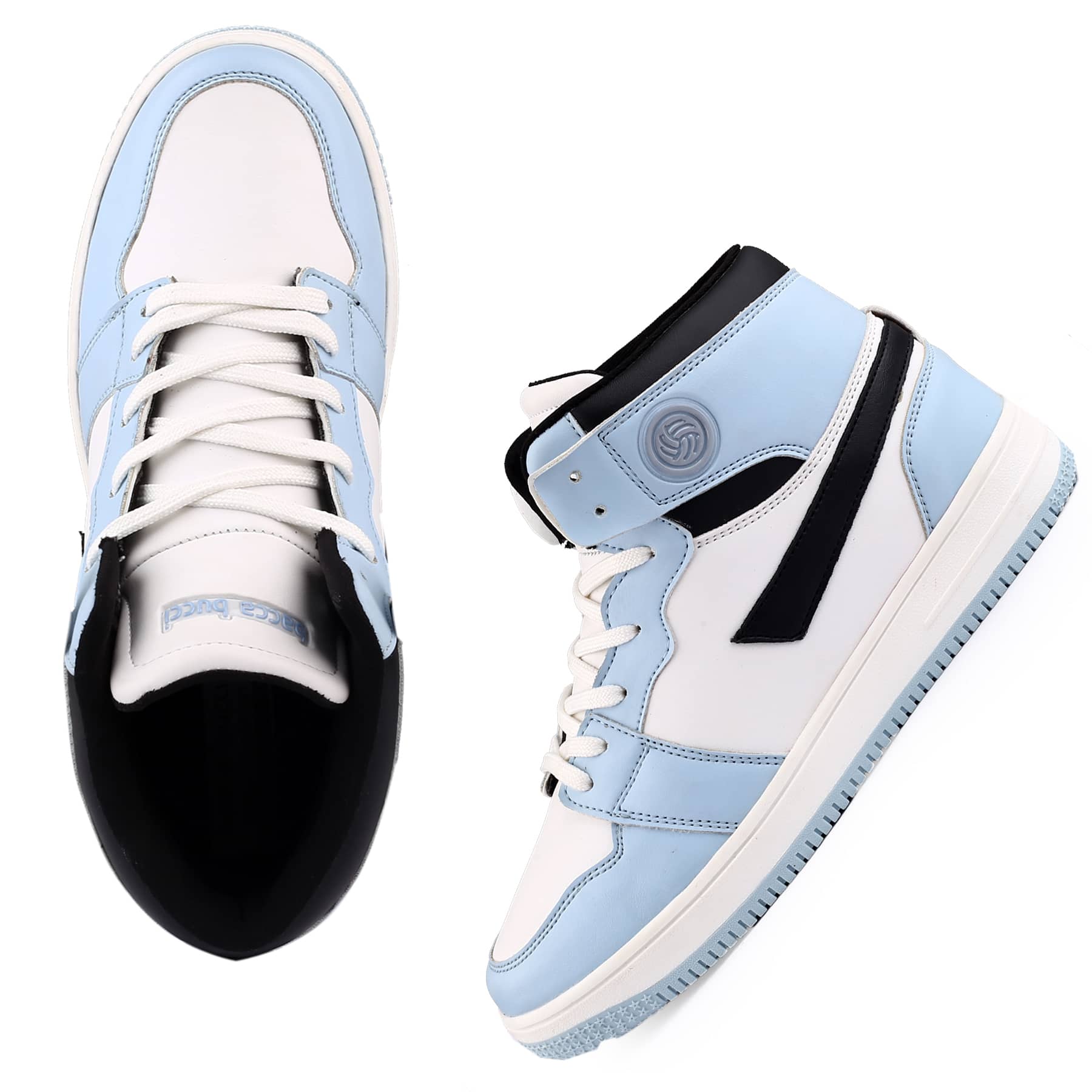 Bacca Bucci Femme High-Top Harmony Sneakers—Elegant Pastel Blue and Pink Women's Lace-Ups - Image 5