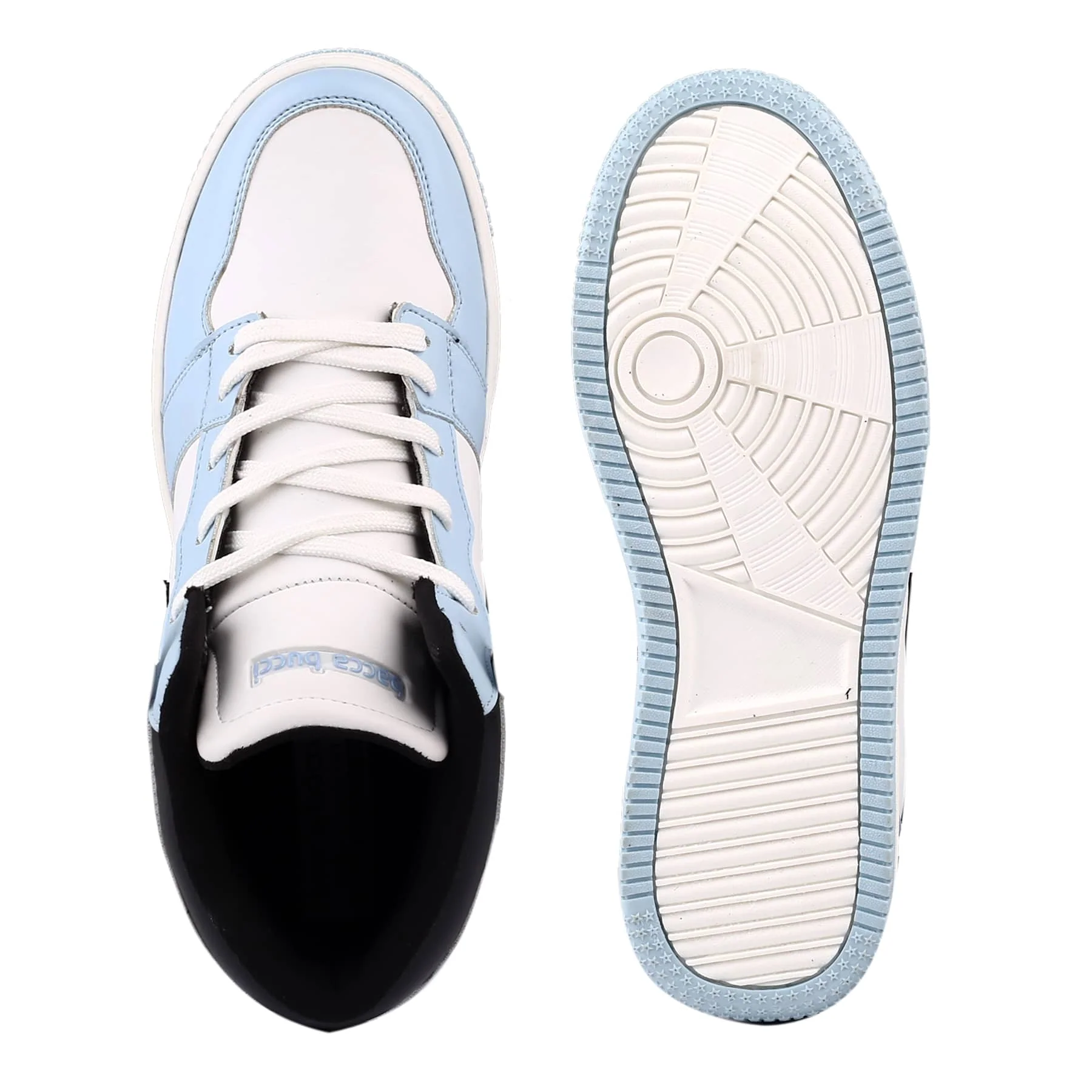Bacca Bucci Femme High-Top Harmony Sneakers—Elegant Pastel Blue and Pink Women's Lace-Ups - Image 6