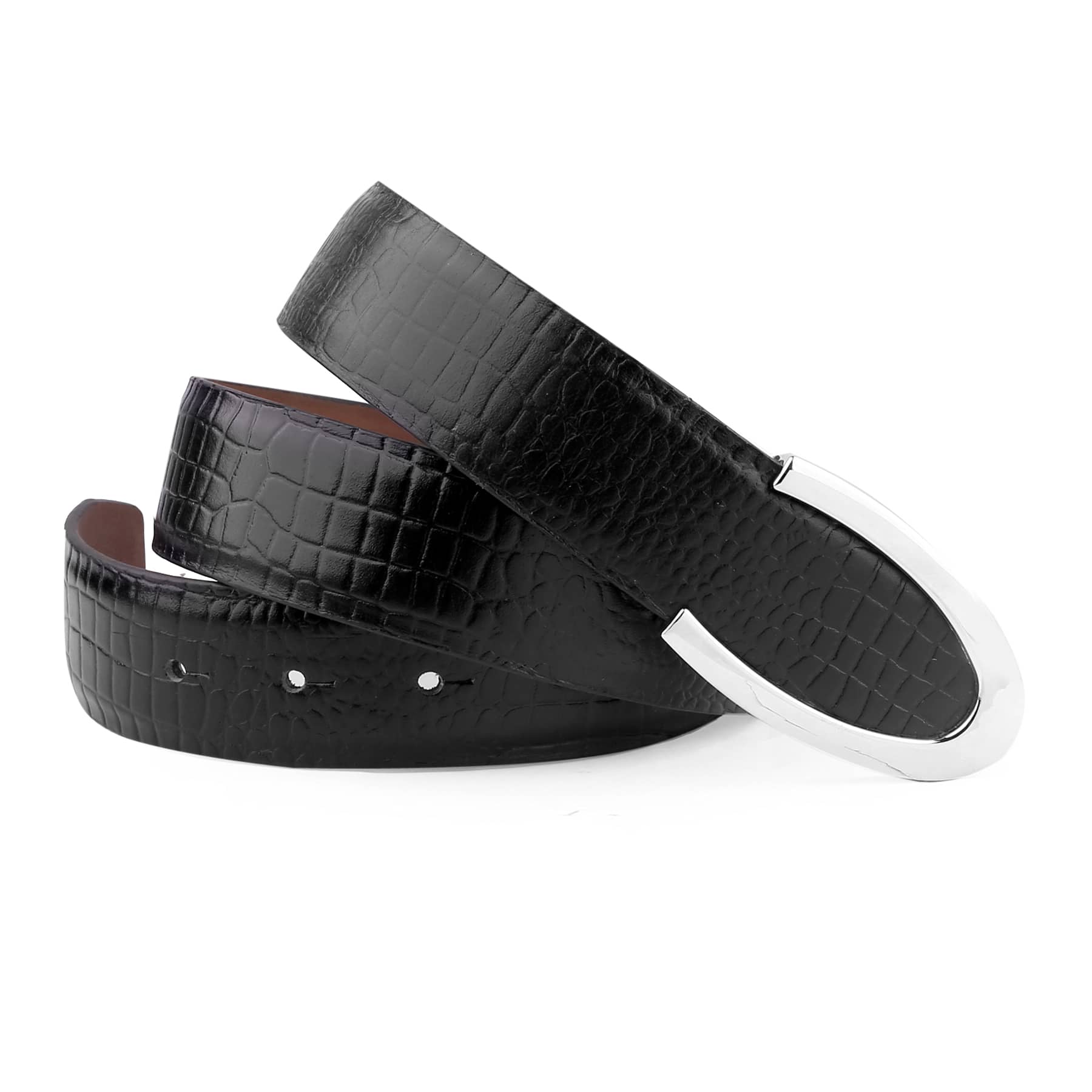 Bacca Bucci Genuine Leather Textured Semi Formal Dress Belts with a Stylish Finish and Nickel-Free Buckle - Image 2