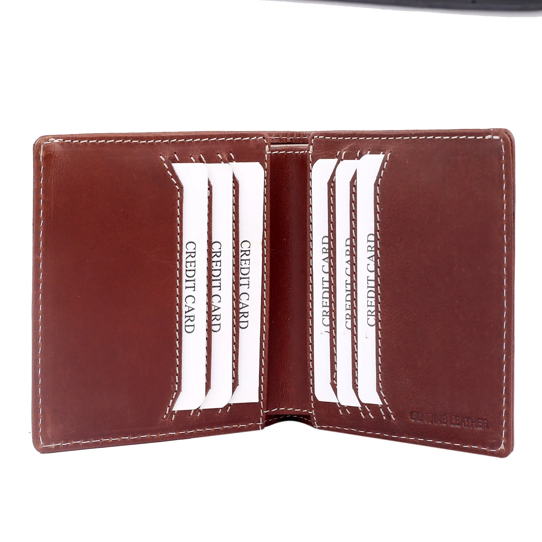 Bacca Bucci Genuine Leather Unisex Bi-Fold Credit Card Holder Wallet - Image 2