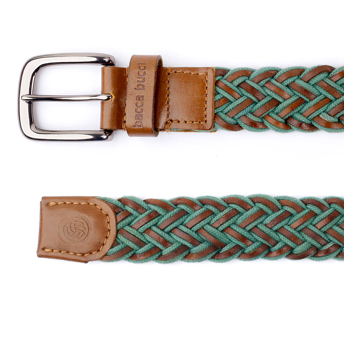 Bacca Bucci Italian Woven leather and Cotton Elastic braided belt for men with Alloy buckle - Image 8