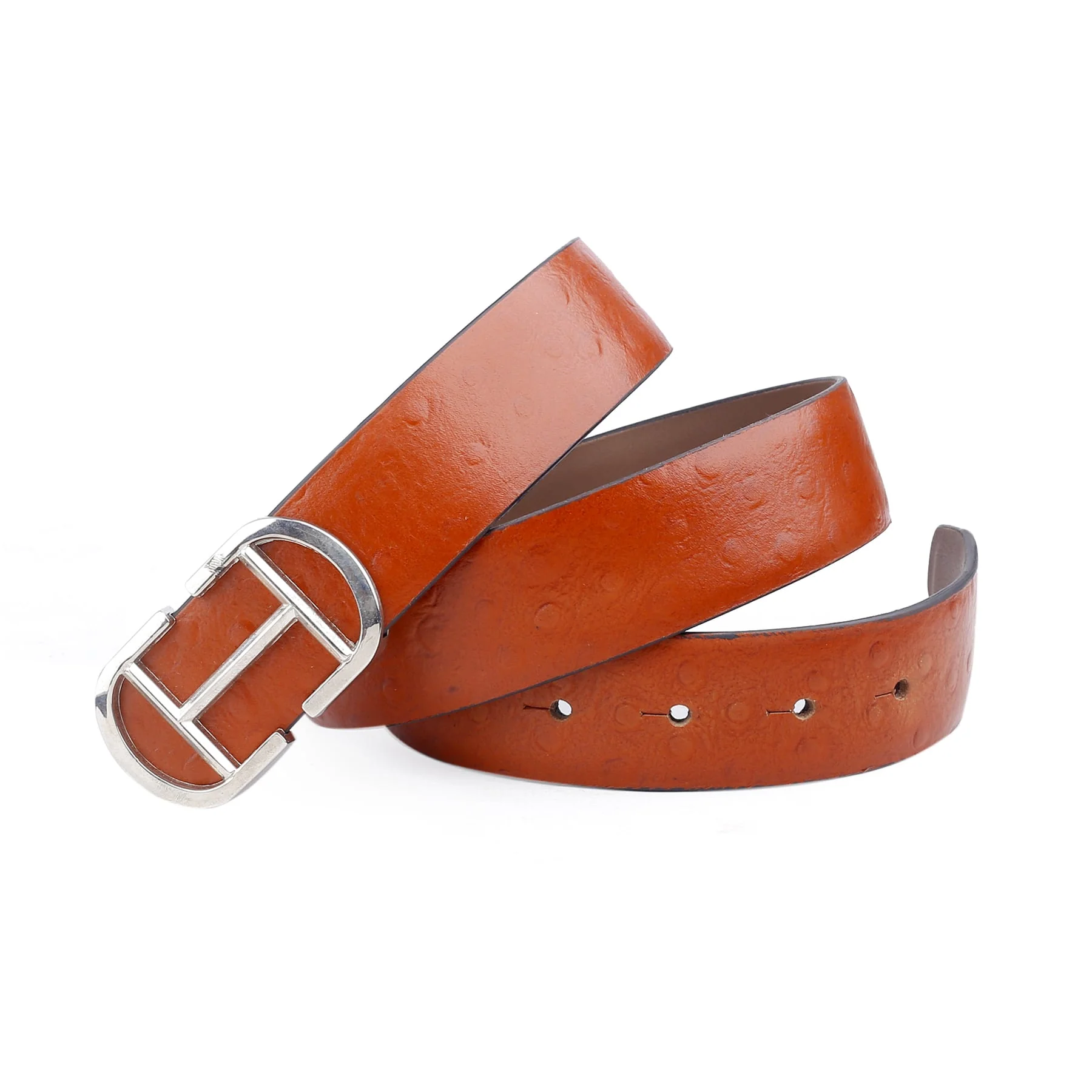 Bacca Bucci Leather Dress/Casual Men Belt with Ostrich Print - Image 2