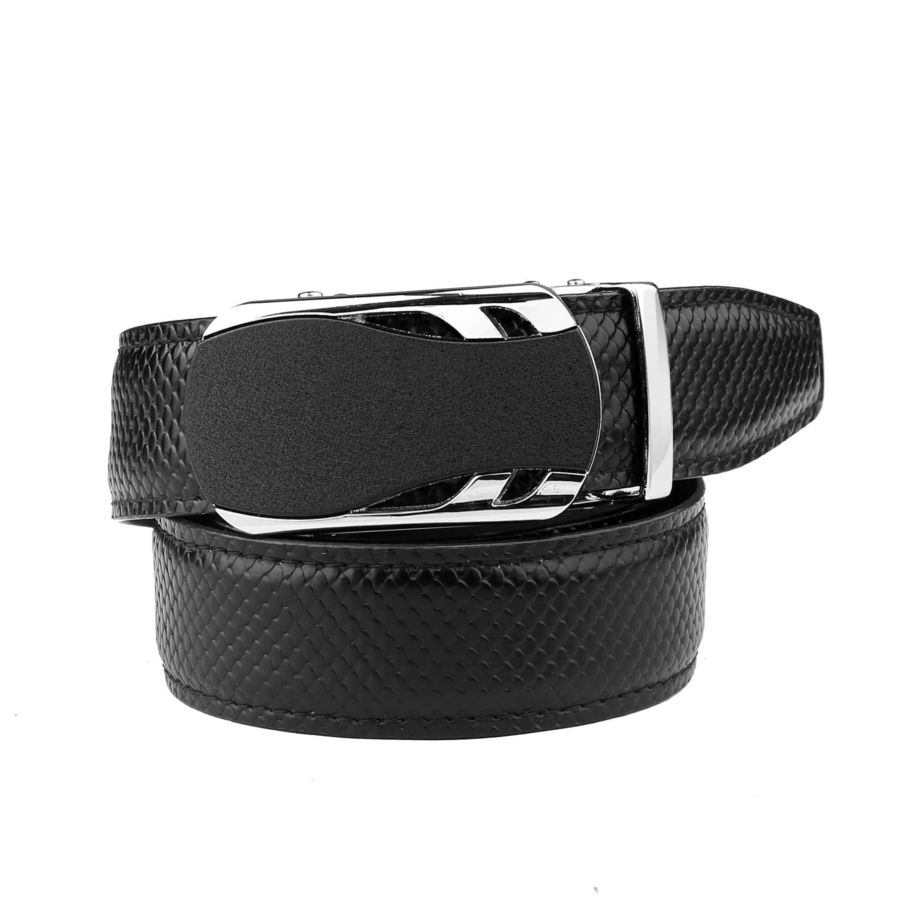 Bacca Bucci Premium Genuine Leather Formal Dress Belts with an Auto Lock Buckle - Image 2