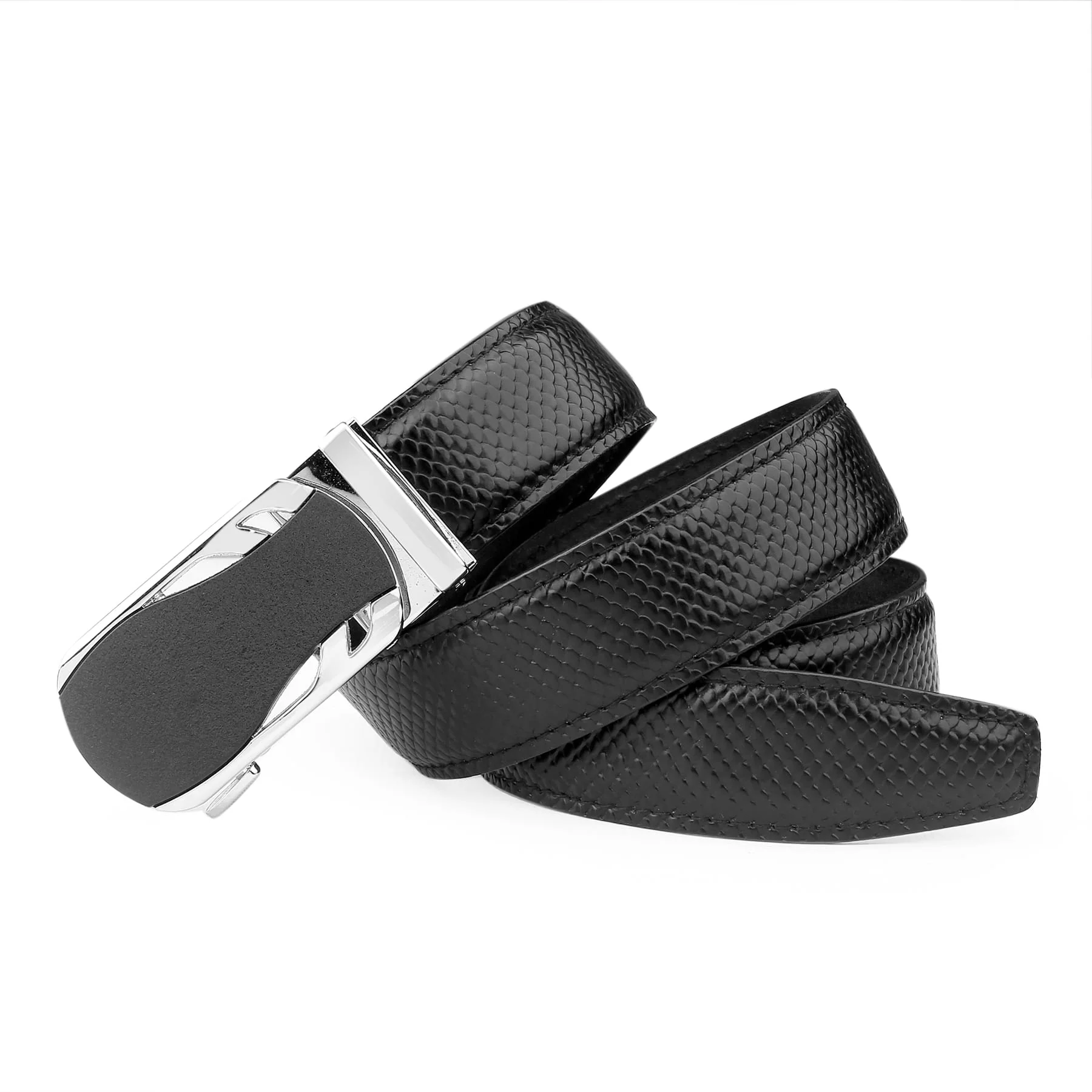 Bacca Bucci Premium Genuine Leather Formal Dress Belts with an Auto Lock Buckle - Image 3