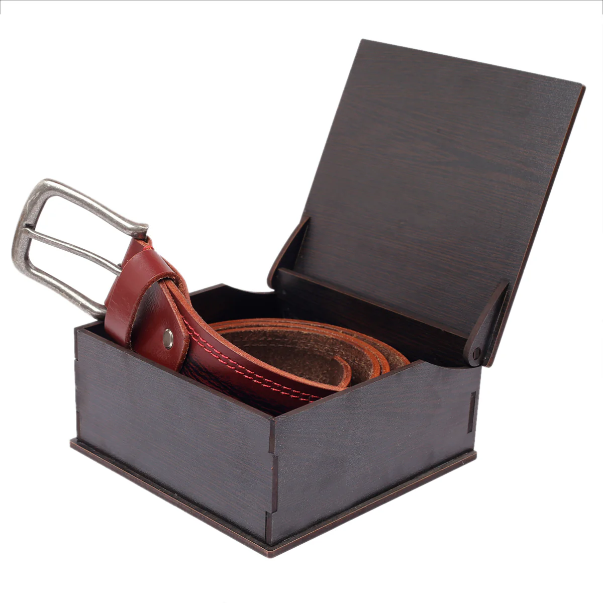 Bacca Bucci Leather Men's Work Belt - Heavy Duty Genuine Full Grain Leather With Buckle -Maroon - Image 7