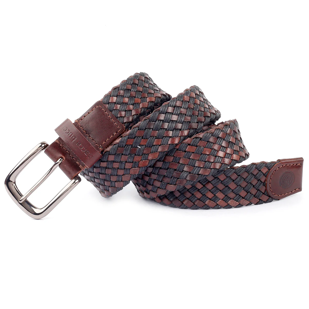 Bacca Bucci Italian Woven leather and Cotton Elastic braided belt for men with Alloy buckle - Image 2