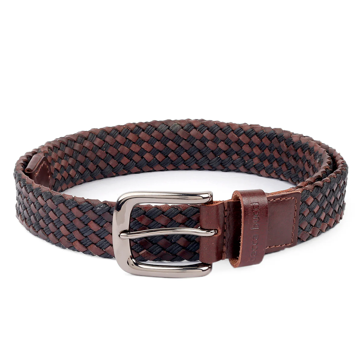 Bacca Bucci Italian Woven leather and Cotton Elastic braided belt for men with Alloy buckle - Image 4