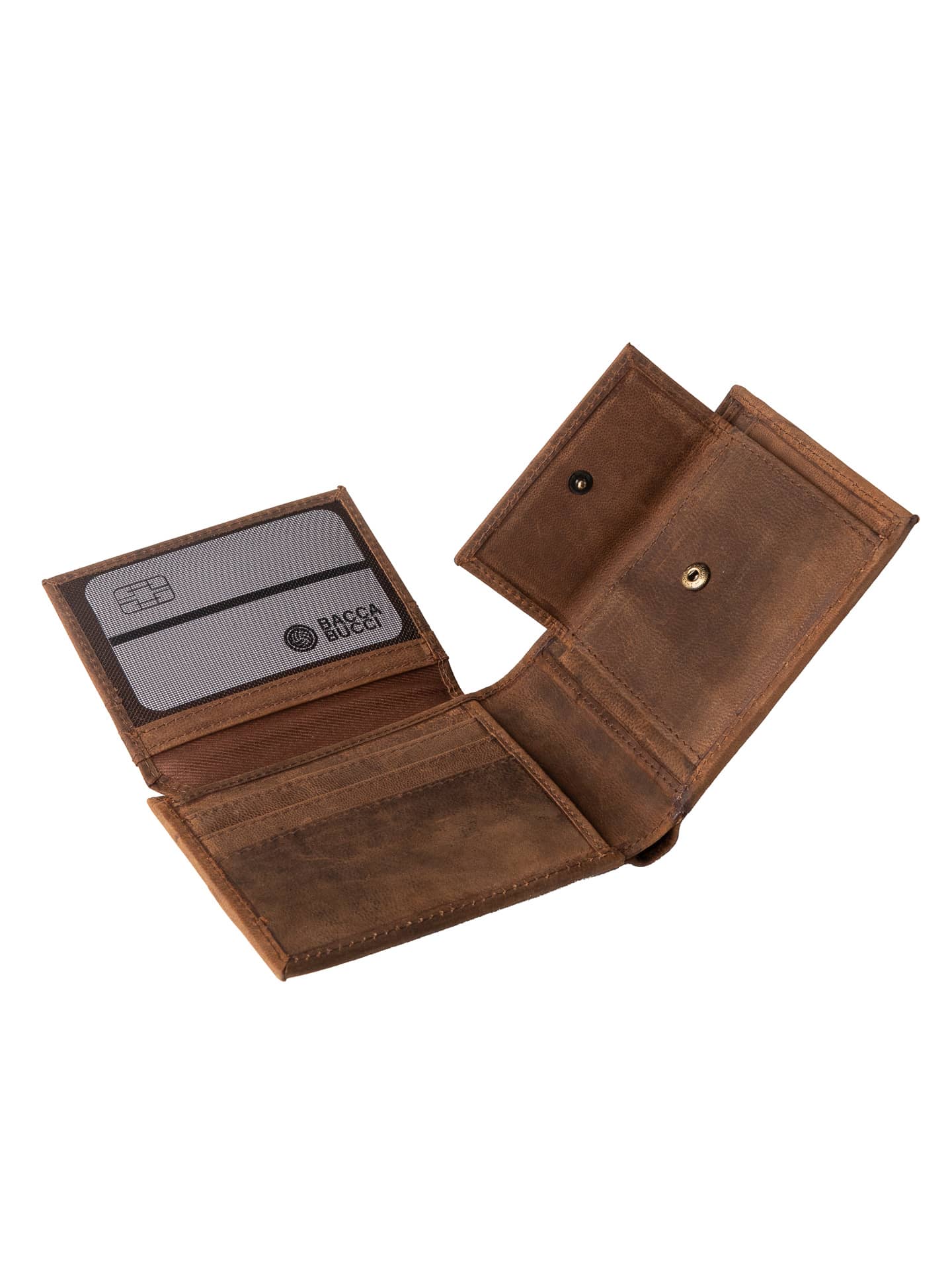 Bacca Bucci Rustic Rover Leather & Canvas Wallet - Image 7