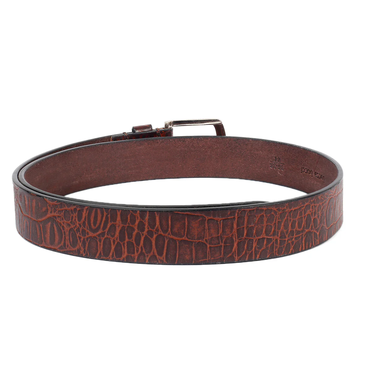 Bacca Bucci Smooth Grain Leather with Croco Embossed Belt for Men - Image 6