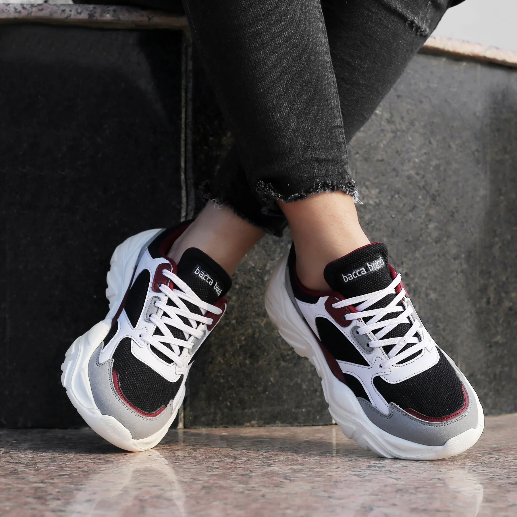 Bacca Bucci SPARK Low-top Platform ColorBlock Fashion Sneakers For Women | StreetWear Chunky Sneakers - Image 9