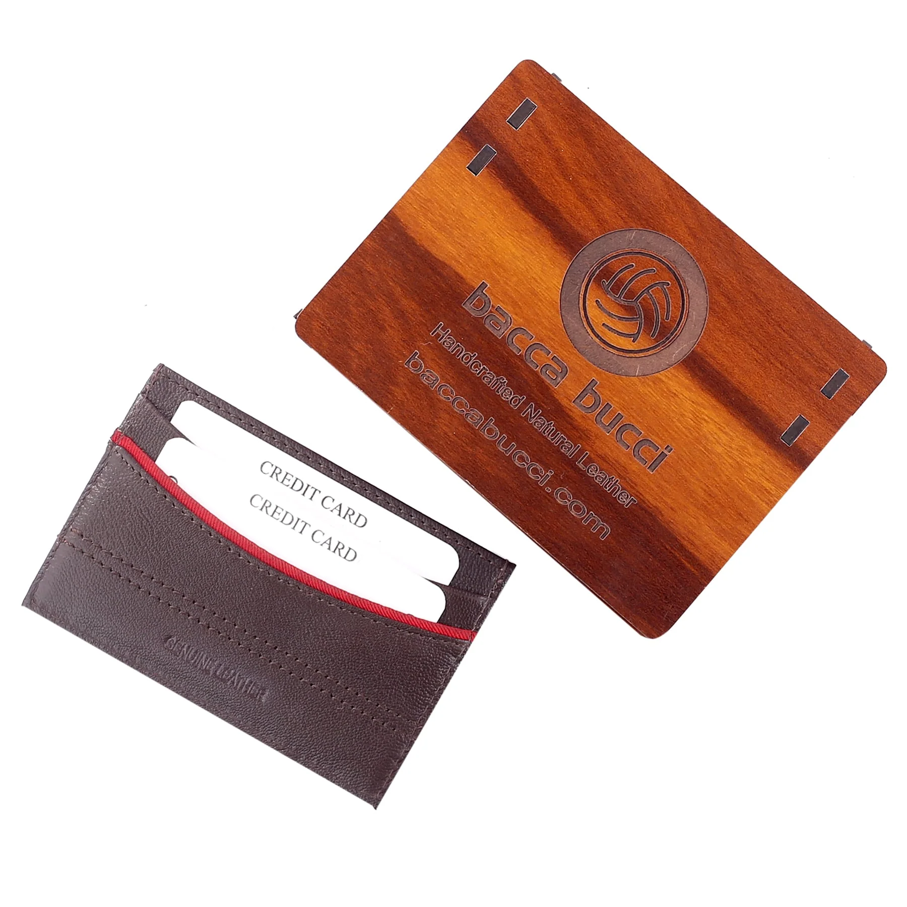Bacca Bucci Unisex Genuine Leather Credit Card Holder Wallet - Image 4