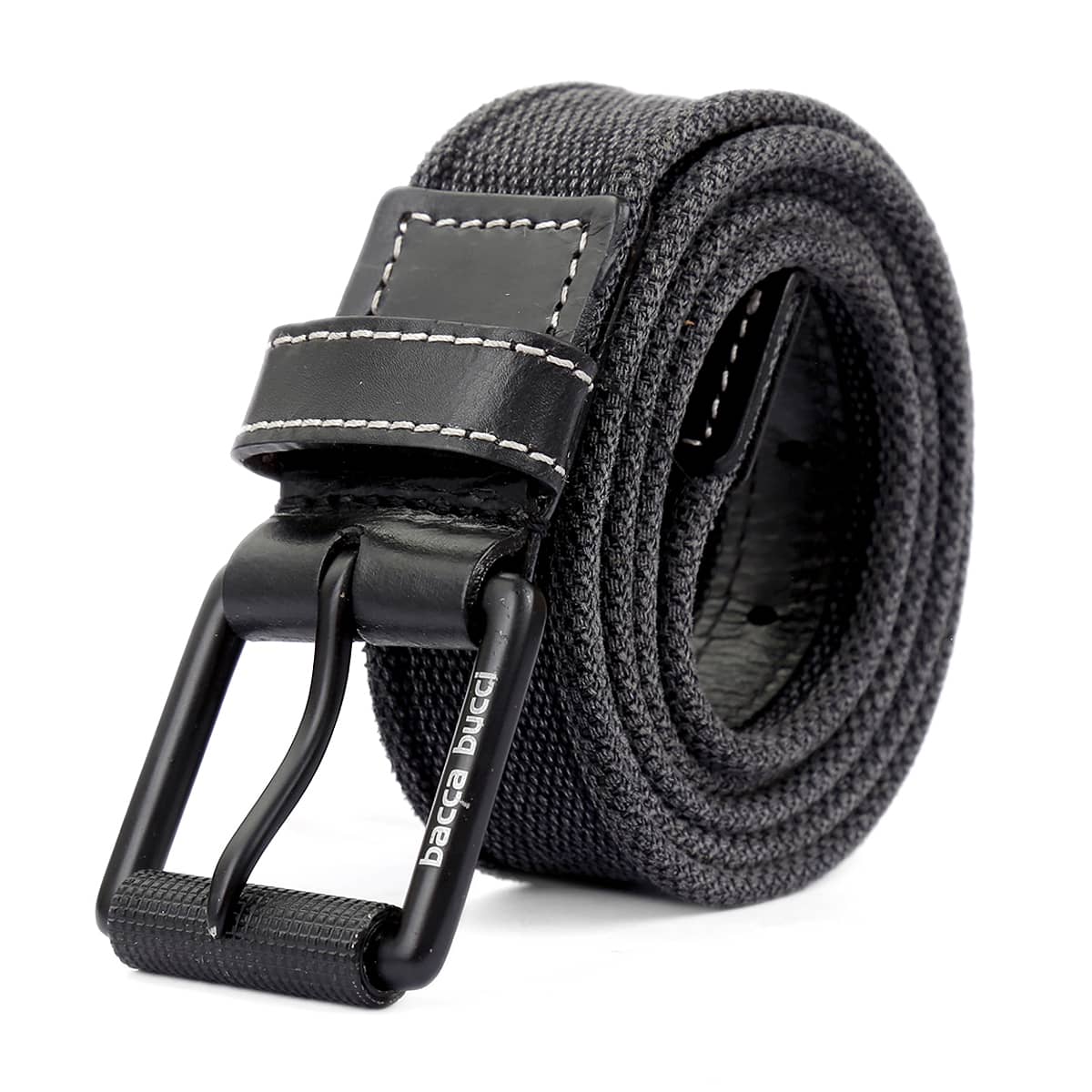 Bacca Bucci Water-Washed Canvas Belt with Genuine Leather Component - Image 2