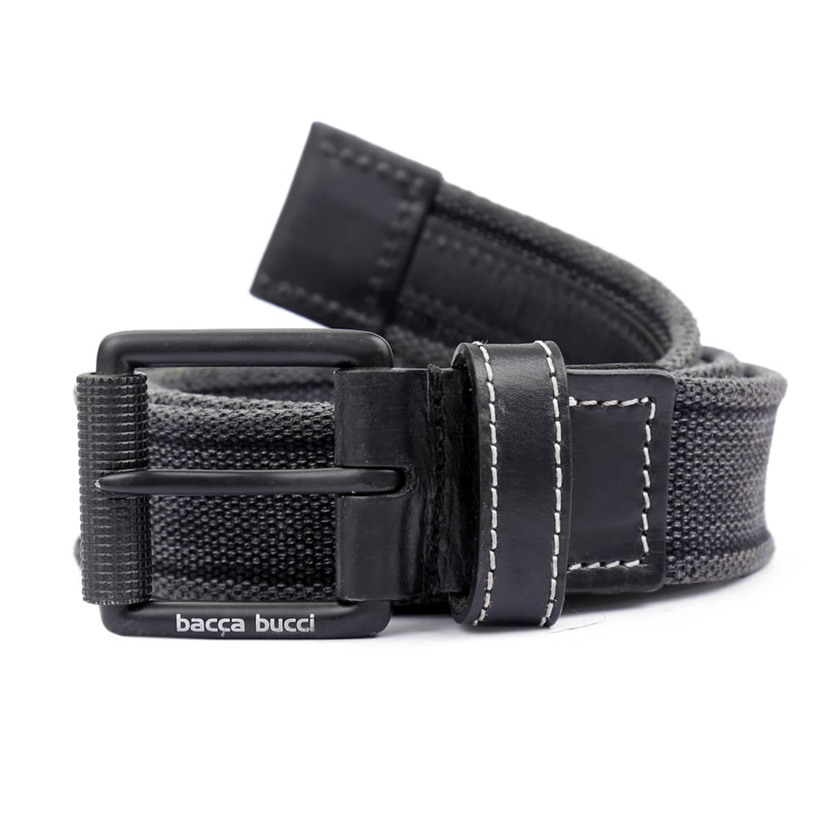 Bacca Bucci Water-Washed Canvas Belt with Genuine Leather Component - Image 4