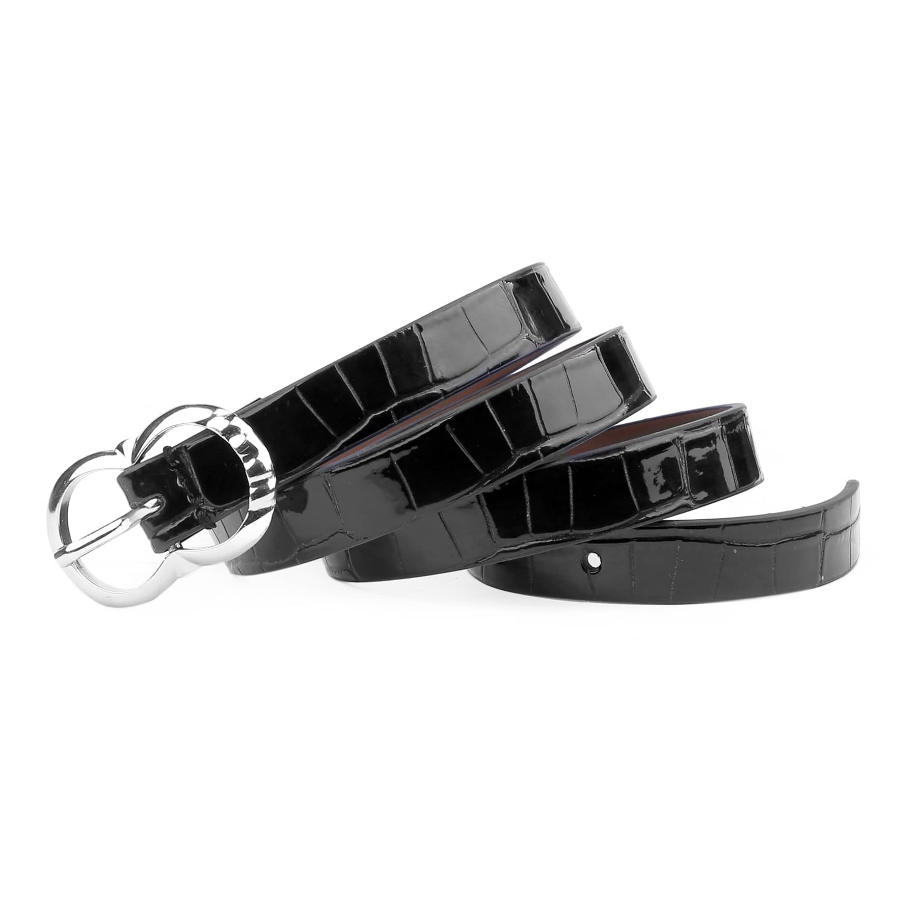 Bacca Bucci Women Leather Belts with Imported Nickle Free Buckle | Width : 20 MM | Croco Luster Belt - Image 3