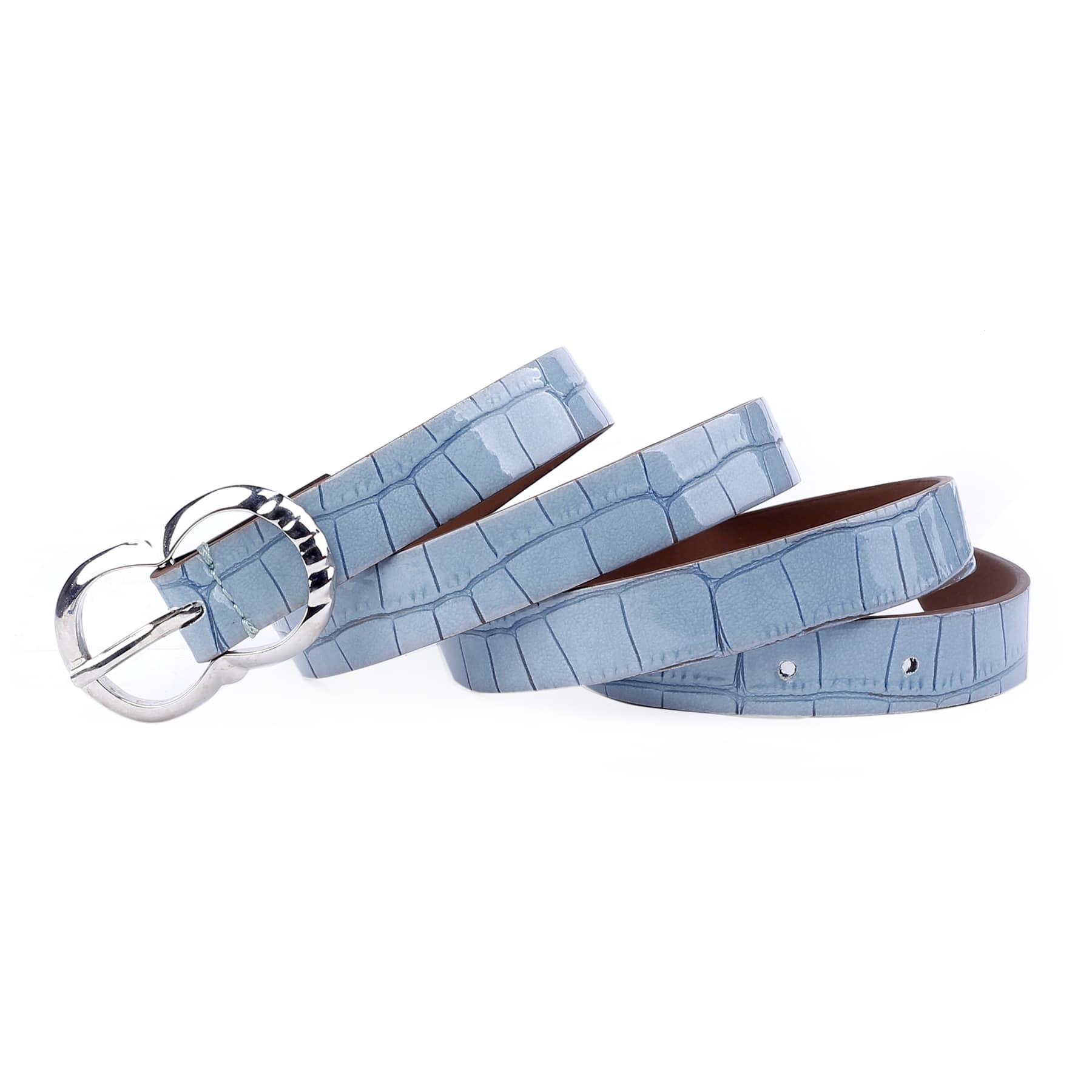 Bacca Bucci Women Leather Belts with Imported Nickle Free Buckle | Width : 20 MM | Croco Luster Belt - Image 9