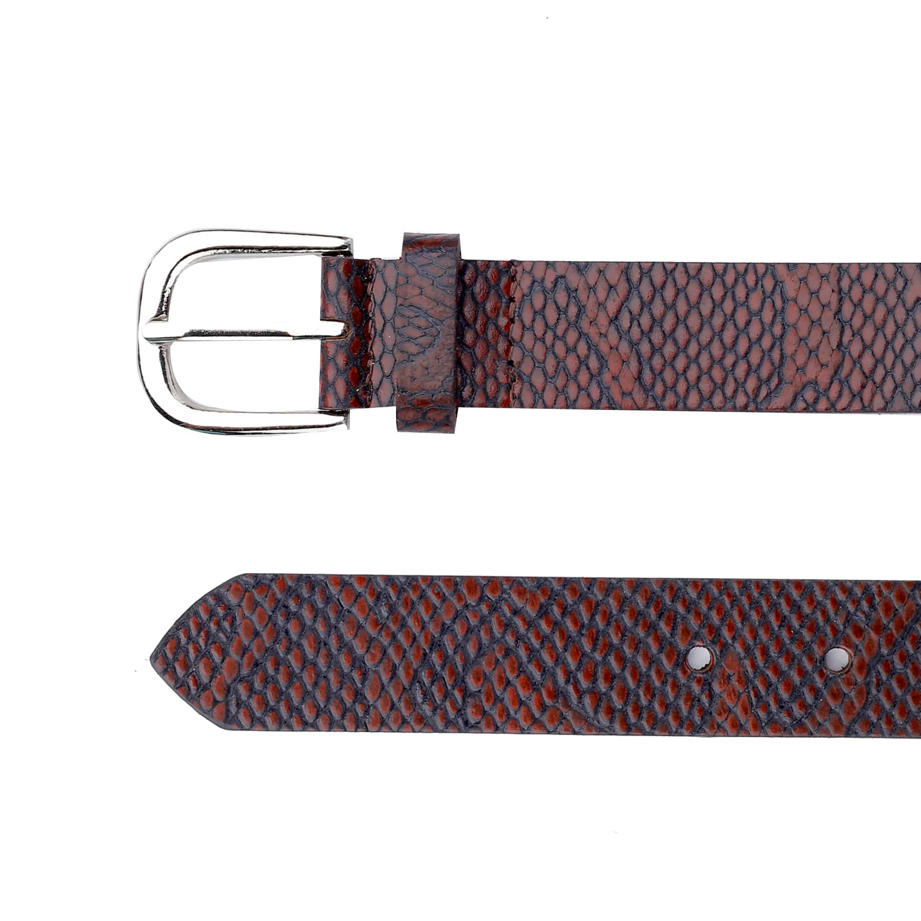 Bacca Bucci Women Genuine Leather Belts with Imported Nickle Free Buckle | Width : 28 MM | Two tone Finish Belt - Image 19