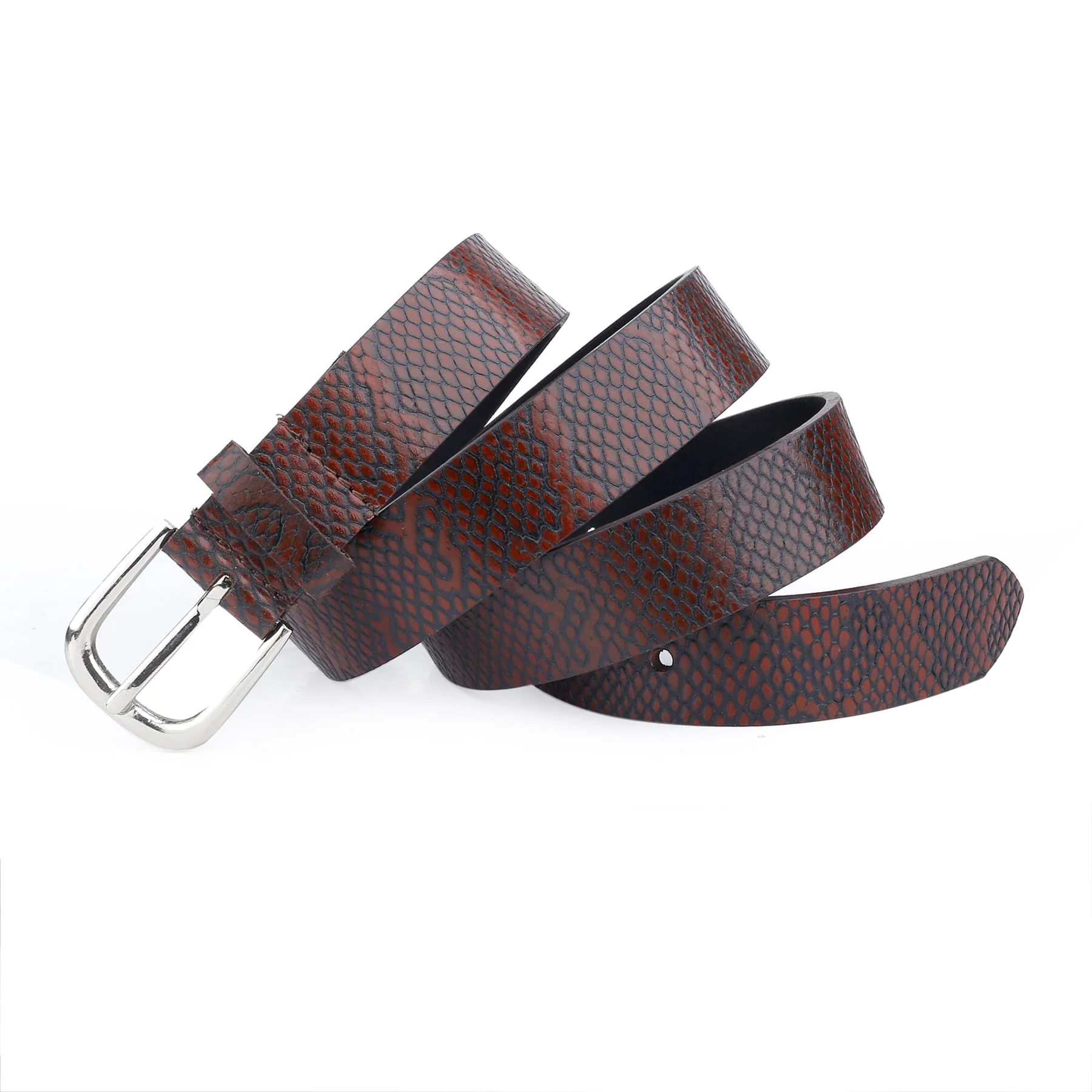Bacca Bucci Women Genuine Leather Belts with Imported Nickle Free Buckle | Width : 28 MM | Two tone Finish Belt - Image 2