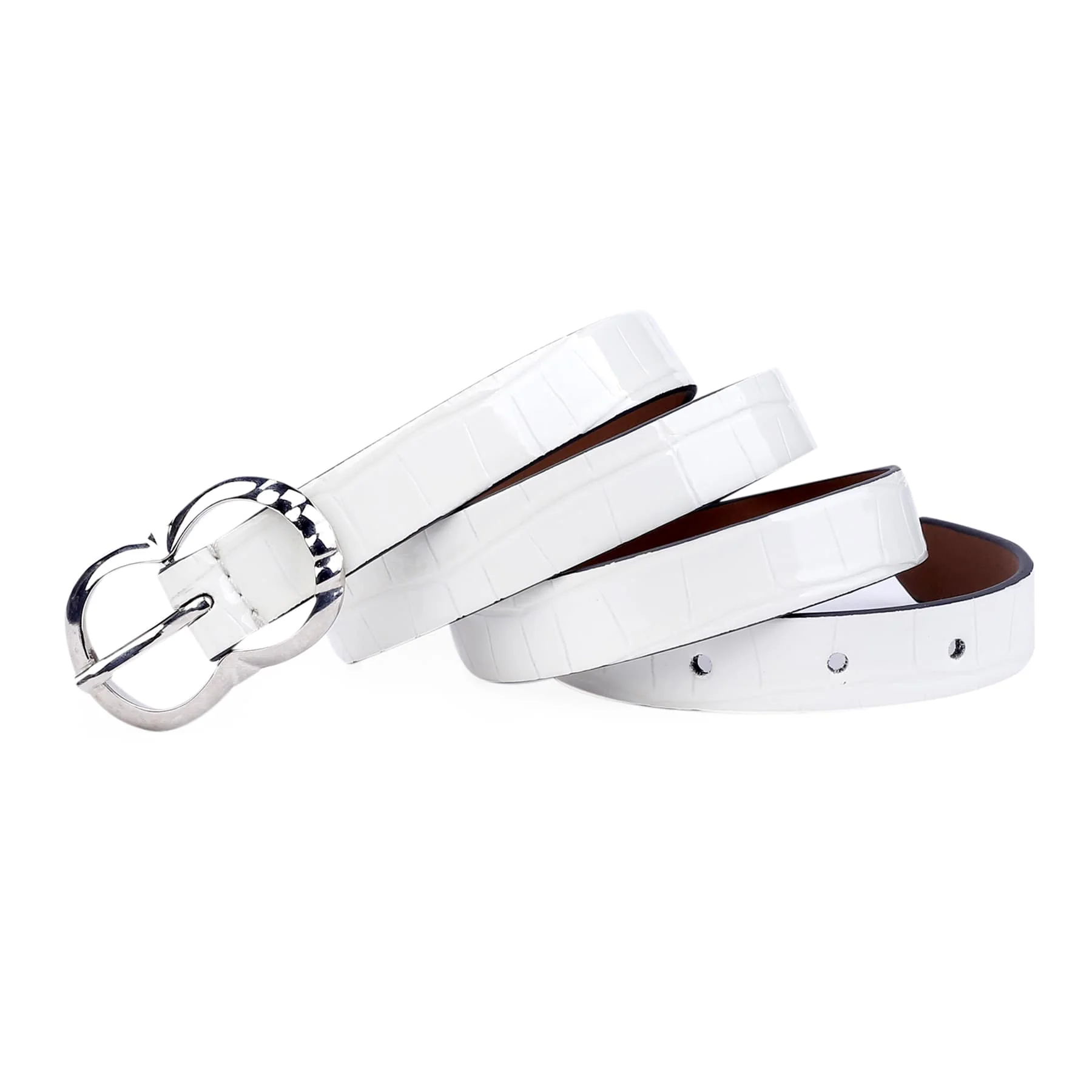 Bacca Bucci Women Leather Belts with Imported Nickle Free Buckle | Width : 20 MM | Croco Luster Belt - Image 27