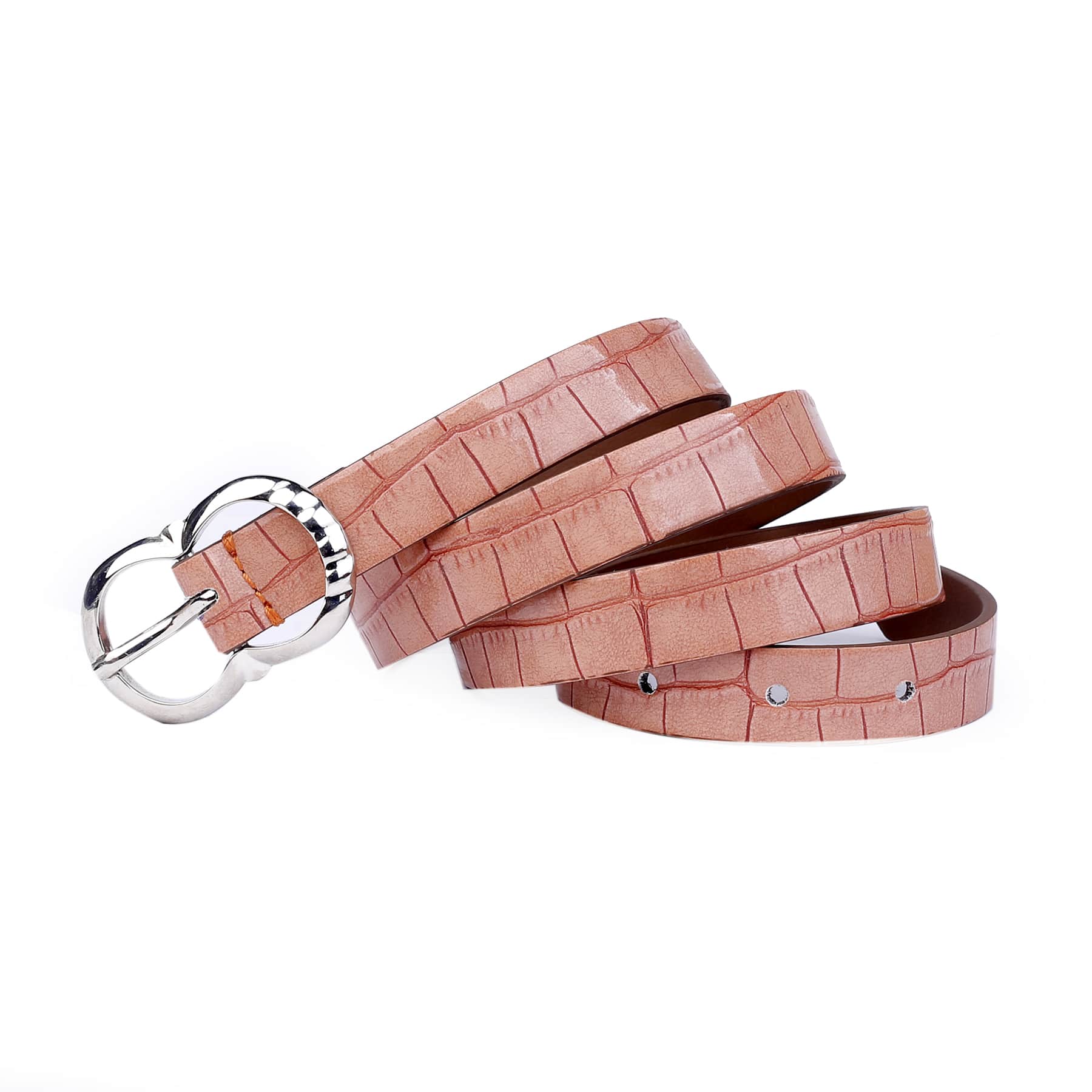 Bacca Bucci Women Leather Belts with Imported Nickle Free Buckle | Width : 20 MM | Croco Luster Belt - Image 3