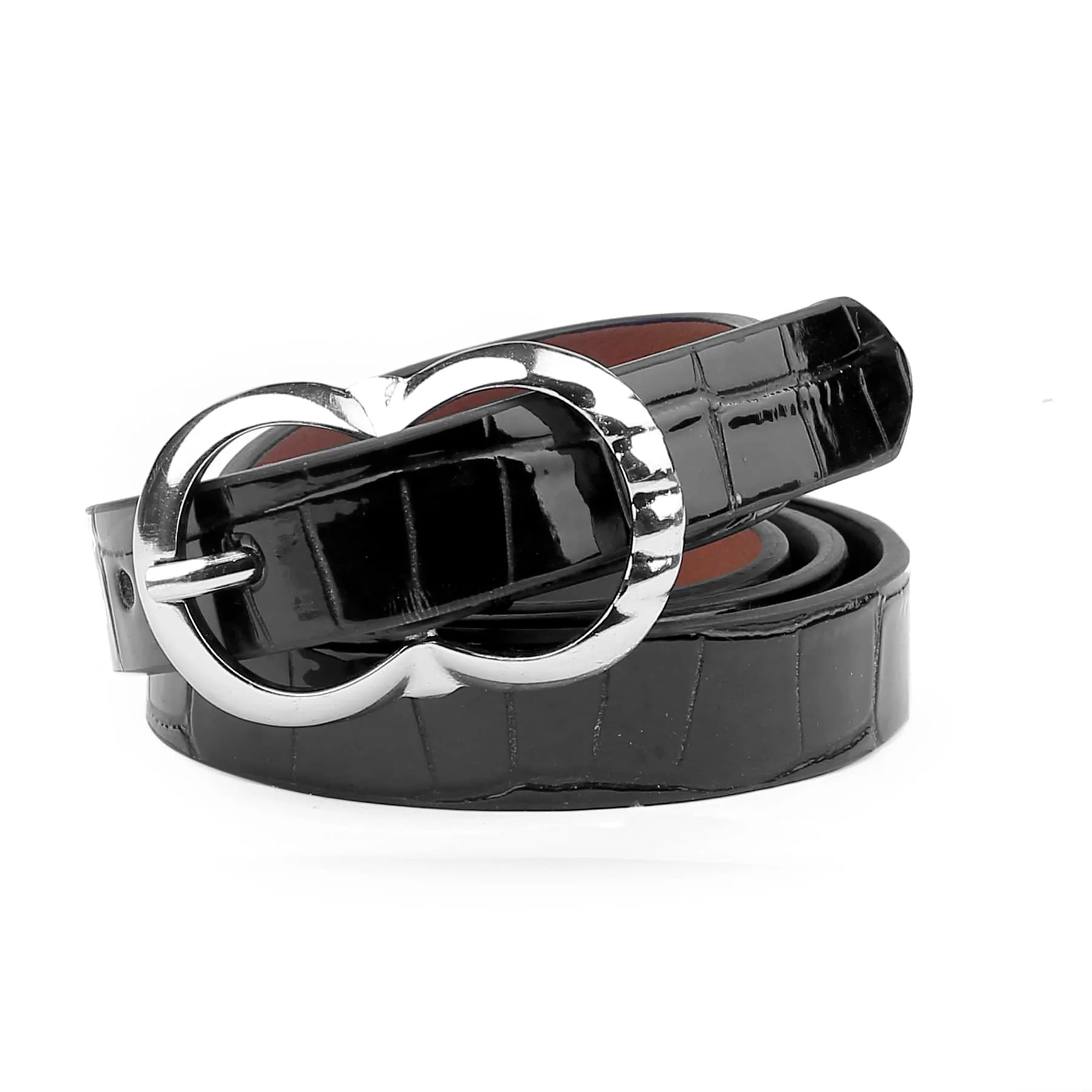 Bacca Bucci Women Leather Belts with Imported Nickle Free Buckle | Width : 20 MM | Croco Luster Belt - Image 7