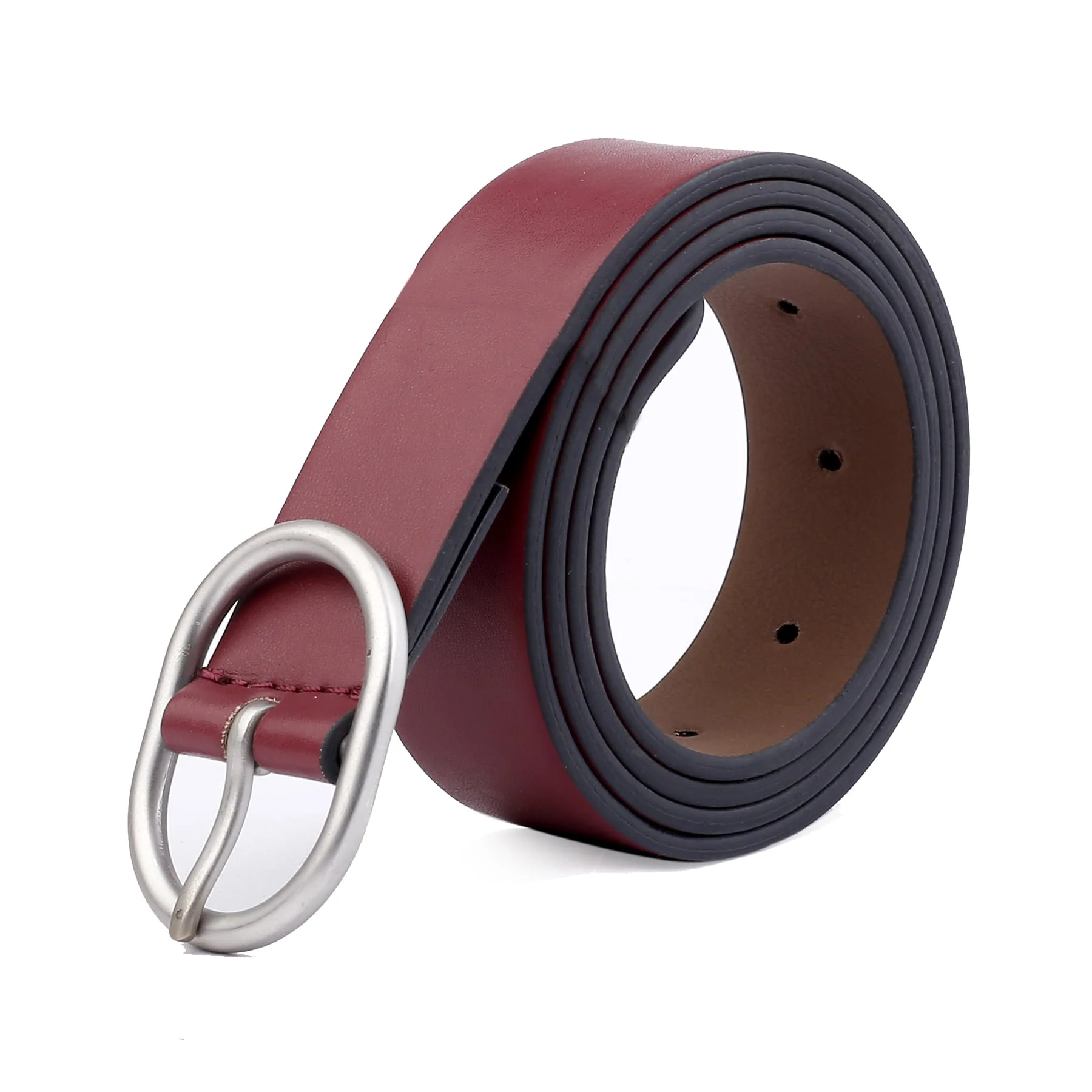 Bacca Bucci Women Leather Belts with Imported Nickle Free Buckle | Width : 30 MM | Solid Color Matt Luster Finish Belts - Image 9