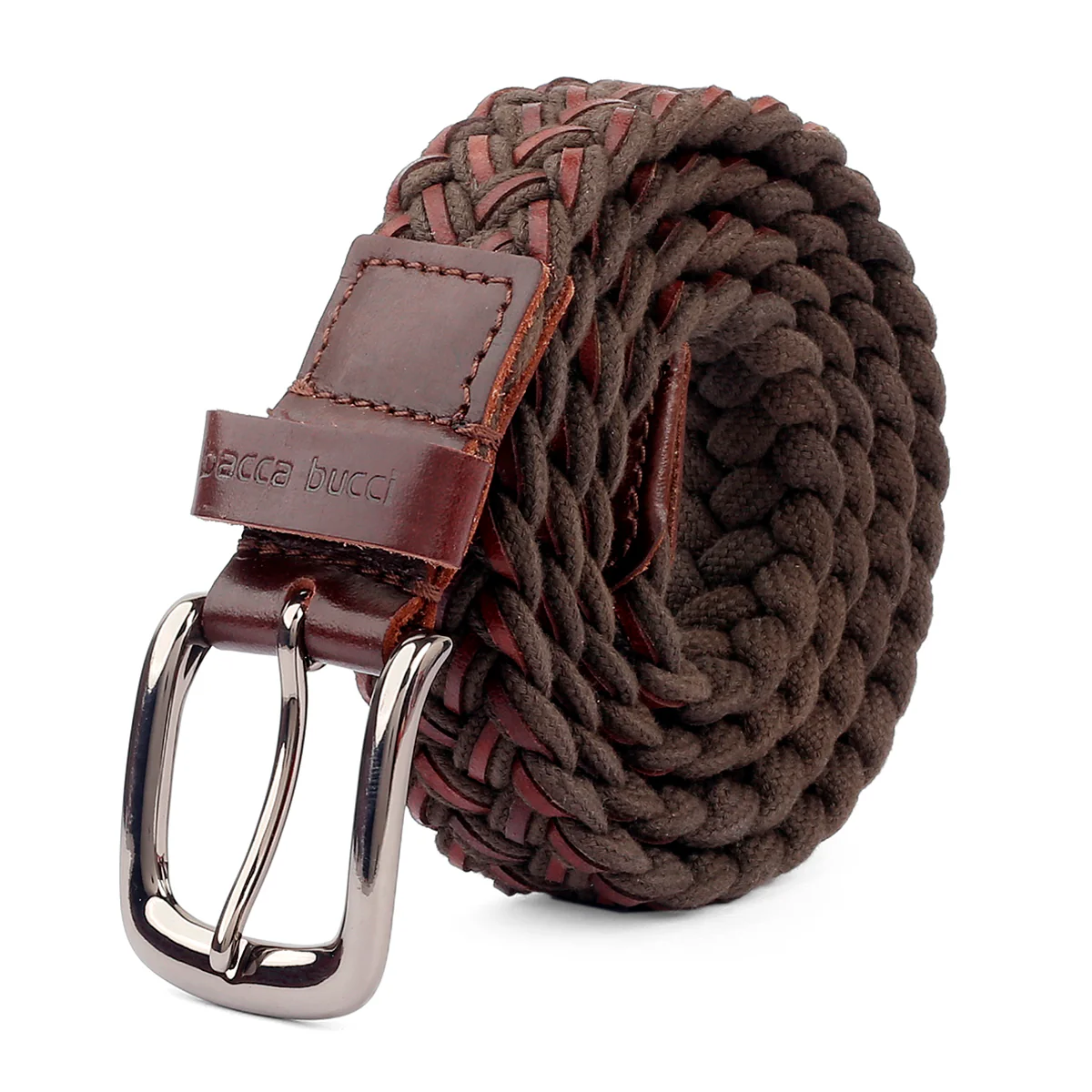 Bacca Bucci Woven leather and Cotton Elastic braided belt for men with Alloy buckle - Image 5