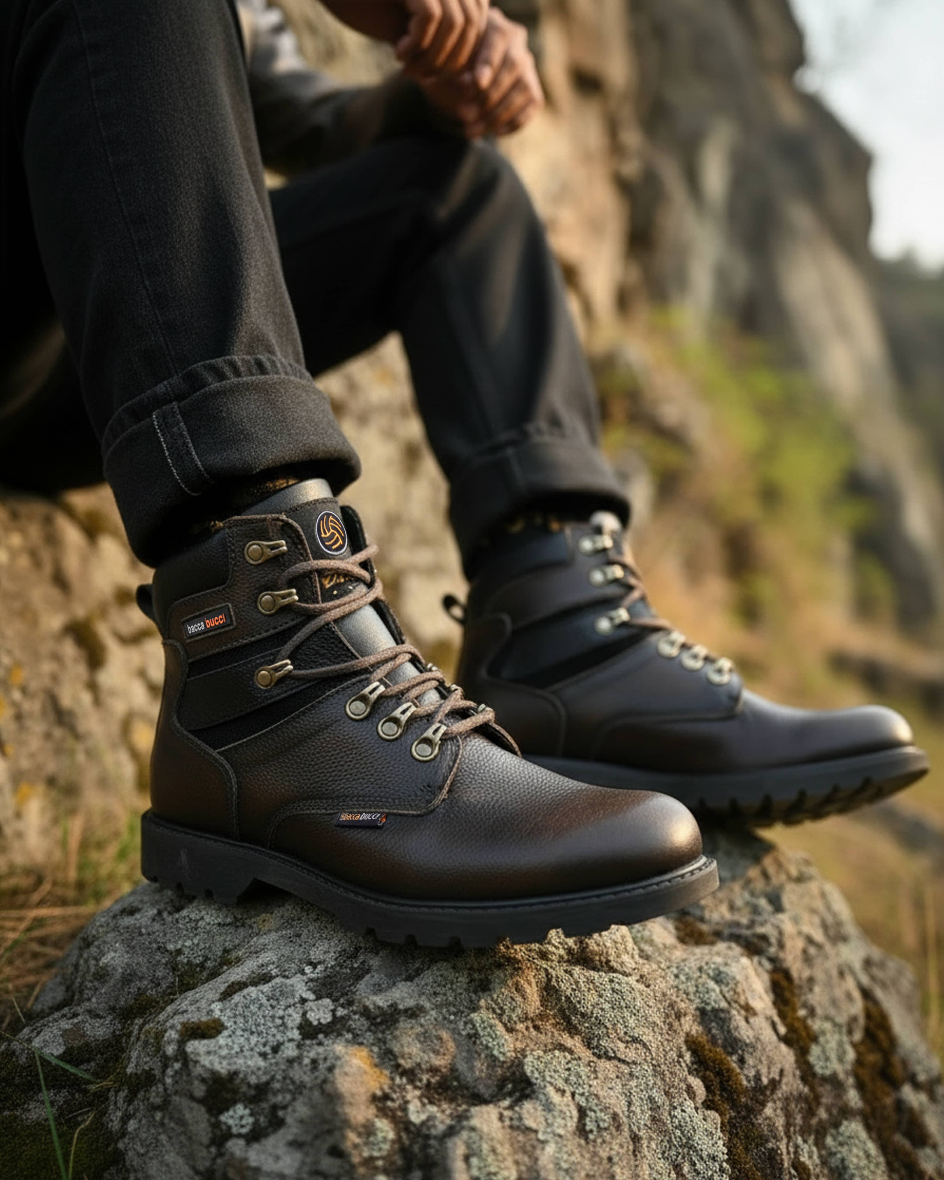 Bacca Bucci 6 Inches Steel Toe Cap Genuine Leather Boots with Fur - Image 13