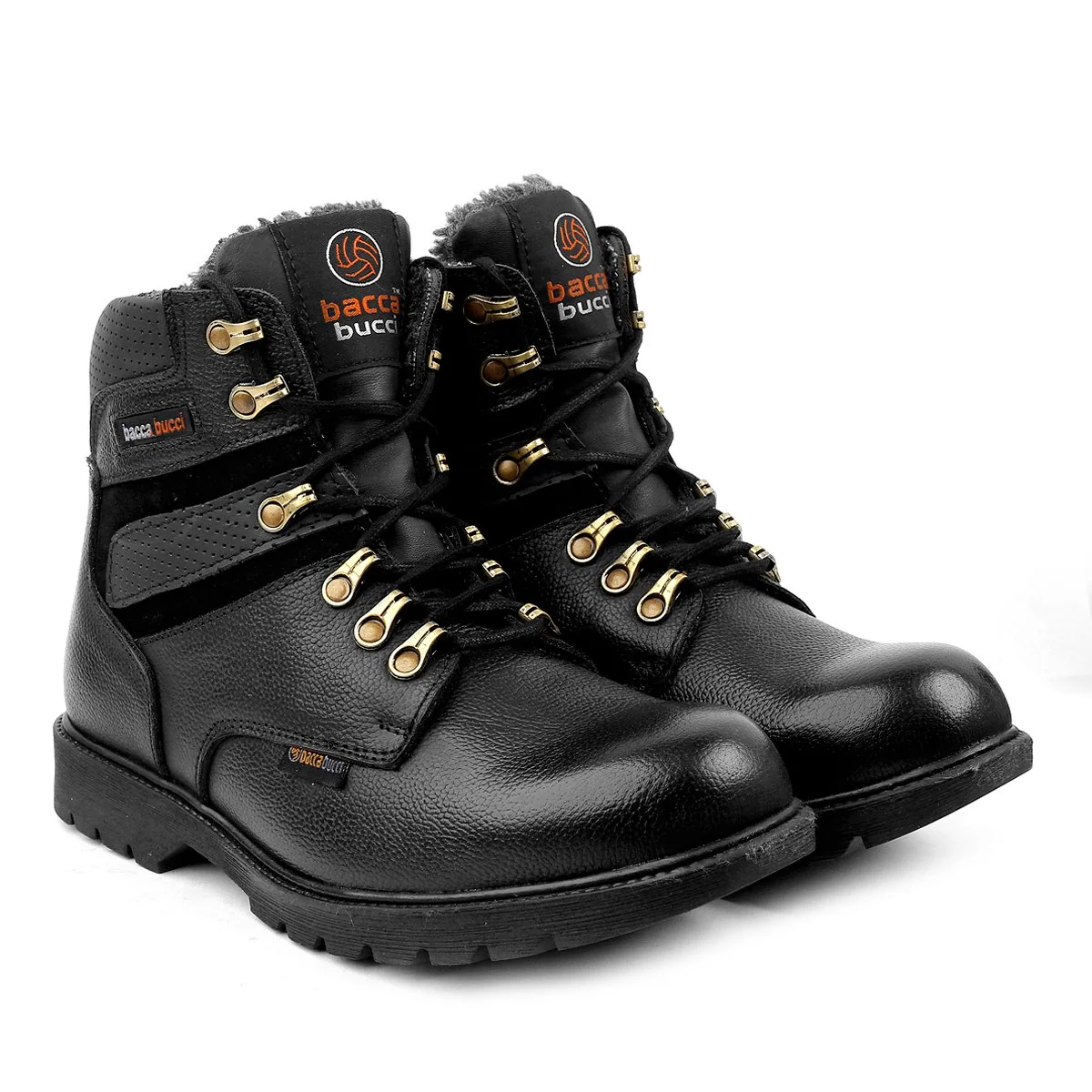 Bacca Bucci 6 Inches Steel Toe Cap Genuine Leather Boots with Fur - Image 8