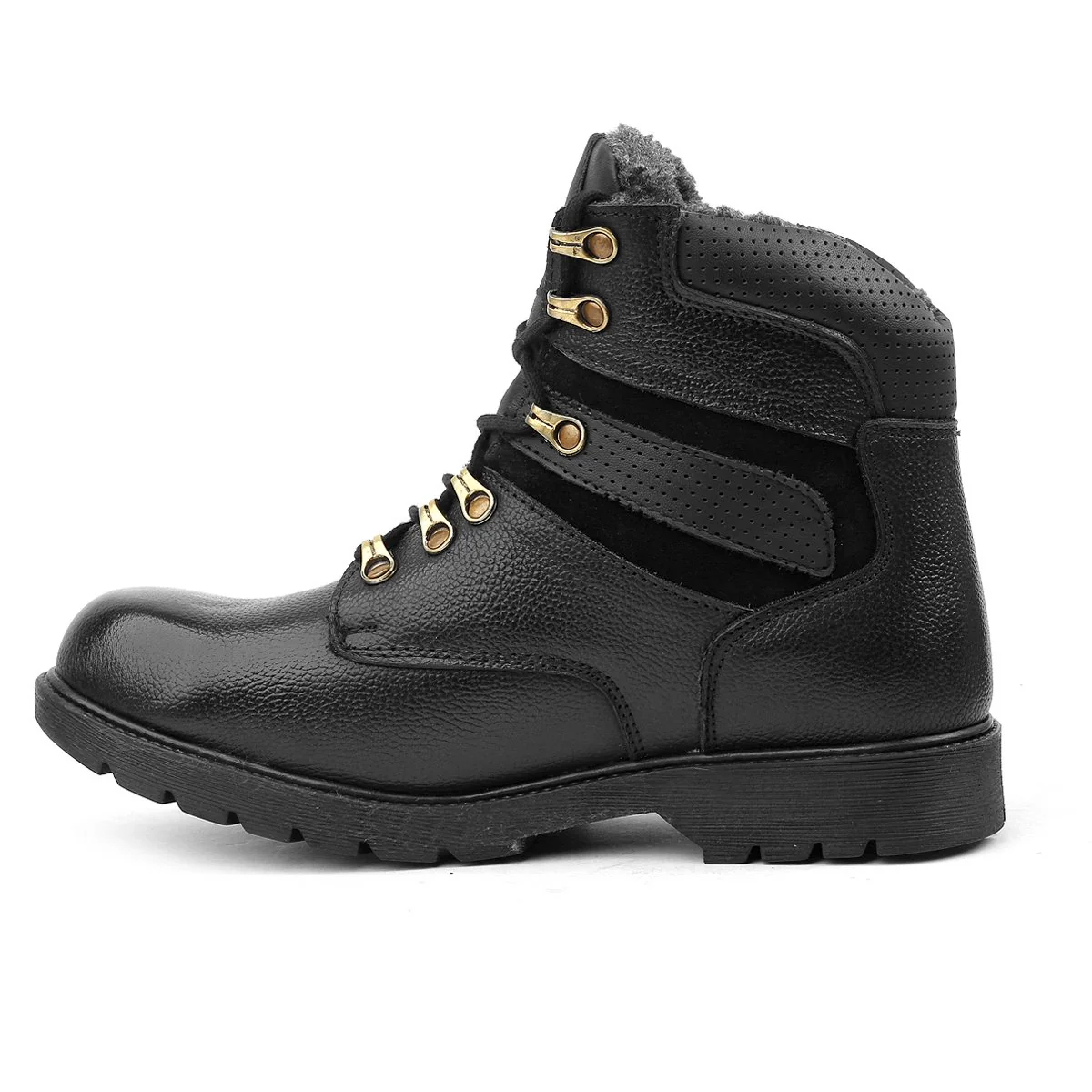 Bacca Bucci 6 Inches Steel Toe Cap Genuine Leather Boots with Fur - Image 9