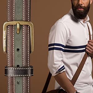 Bacca Bucci Genuine leather Casual Jeans belt 35 MM wide 4 MM thick - Image 4